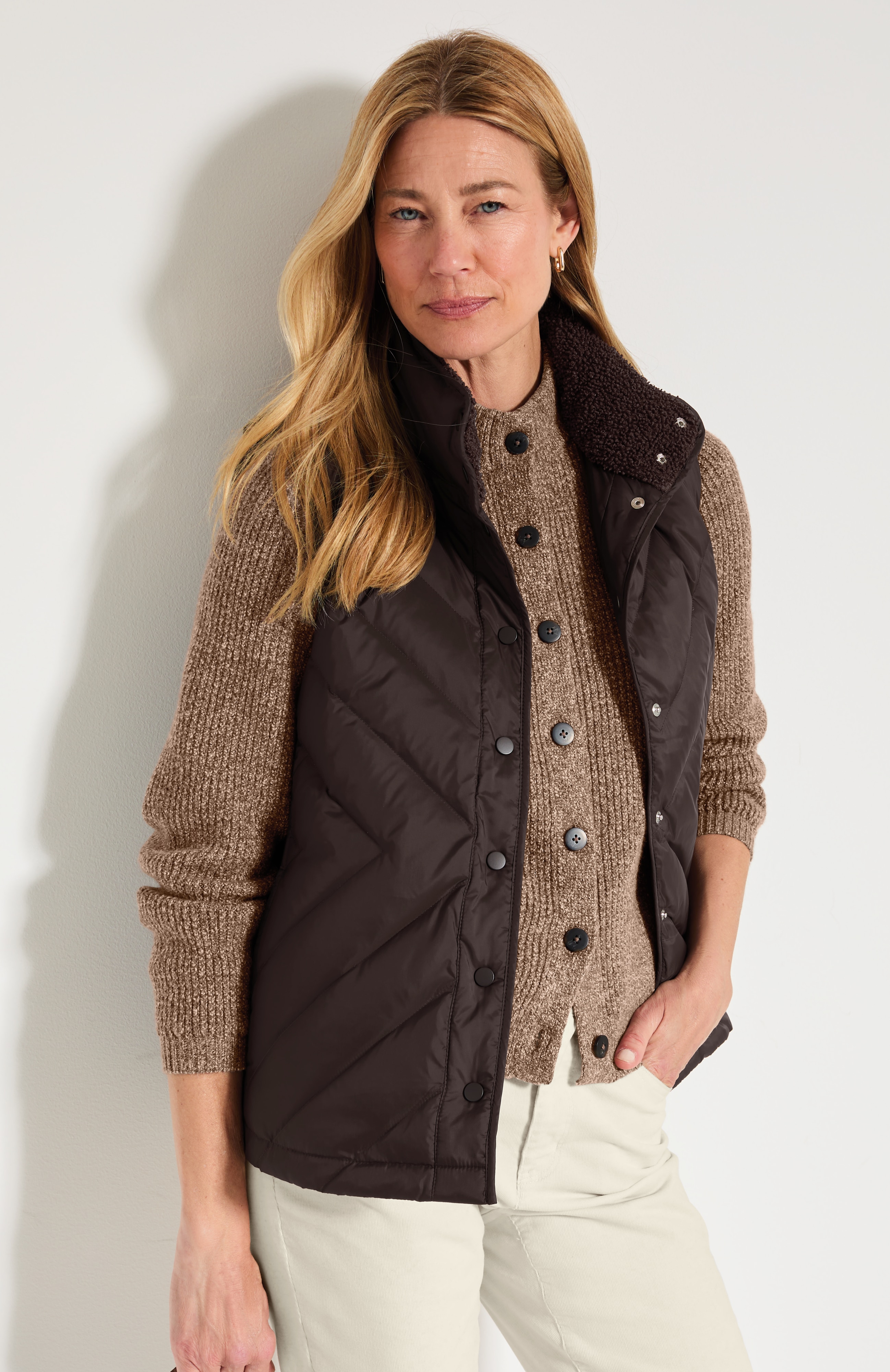 Marled Rib-Texture Cardi