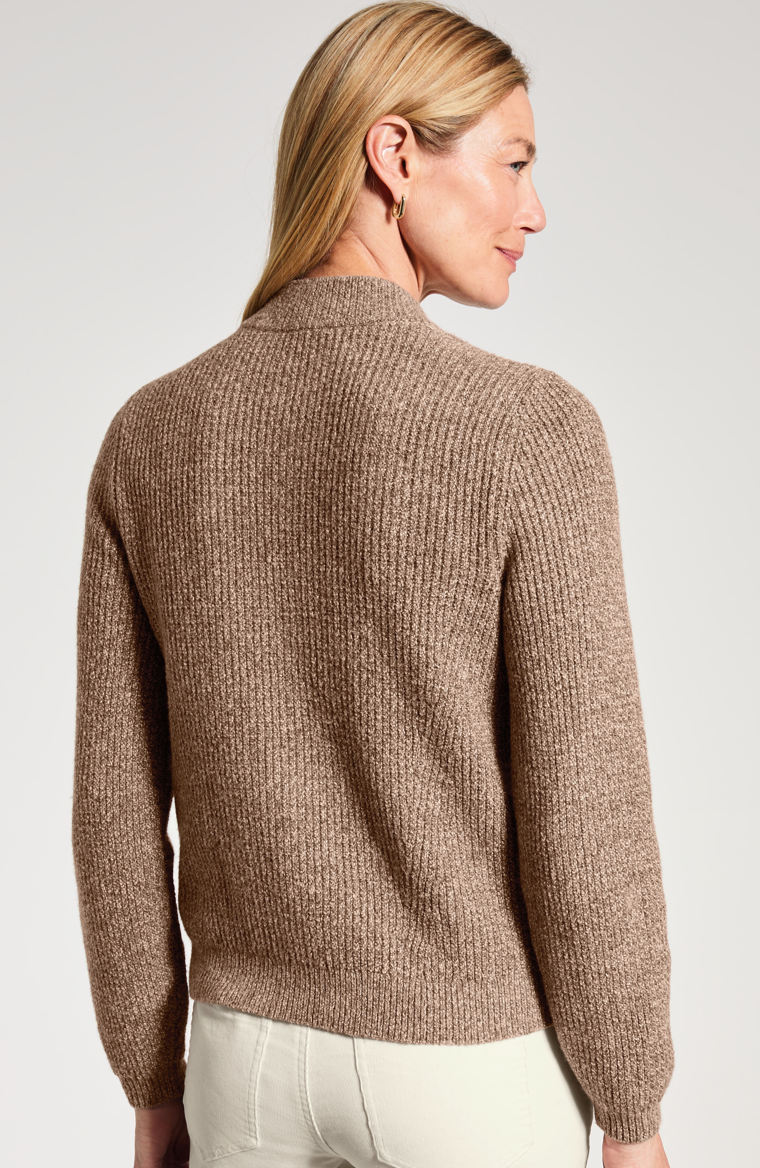 Marled Rib-Texture Cardi