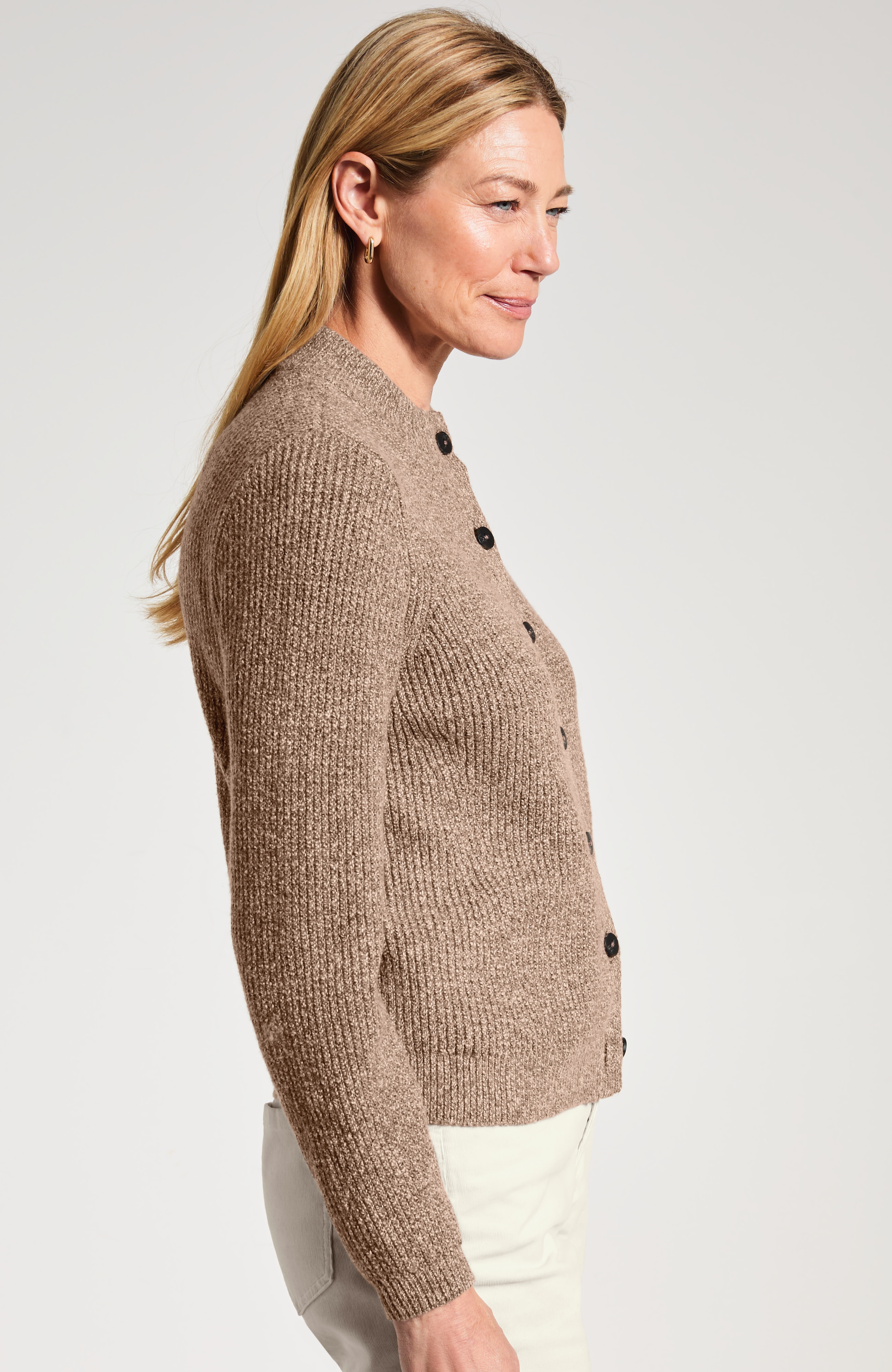 Marled Rib-Texture Cardi