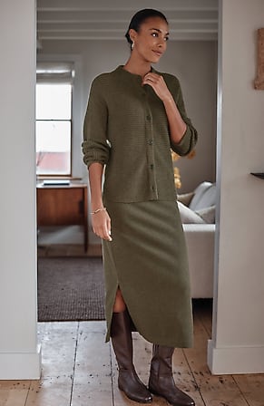 Image for Pure Jill Textured Funnel-Neck Cardi
