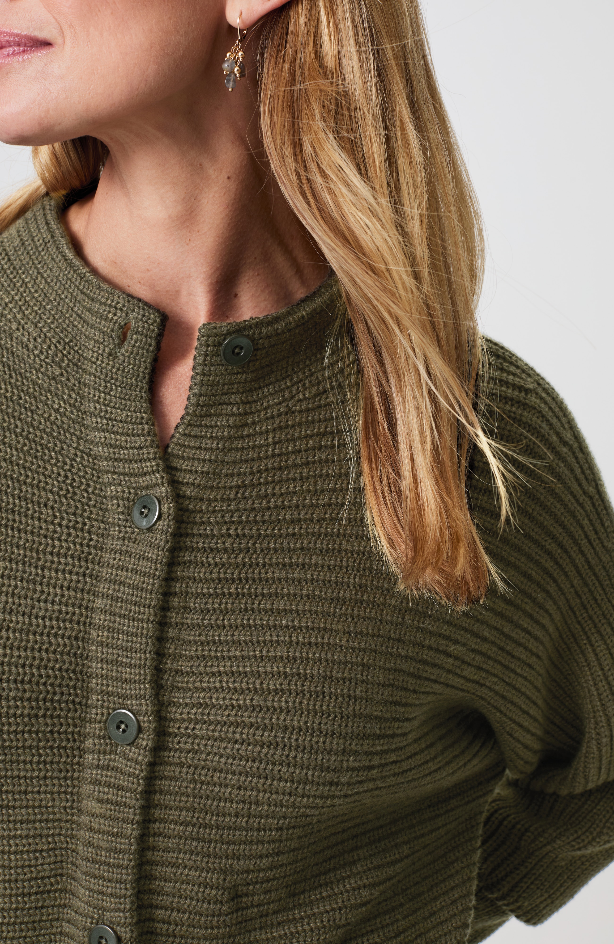 Pure Jill Textured Funnel-Neck Cardi