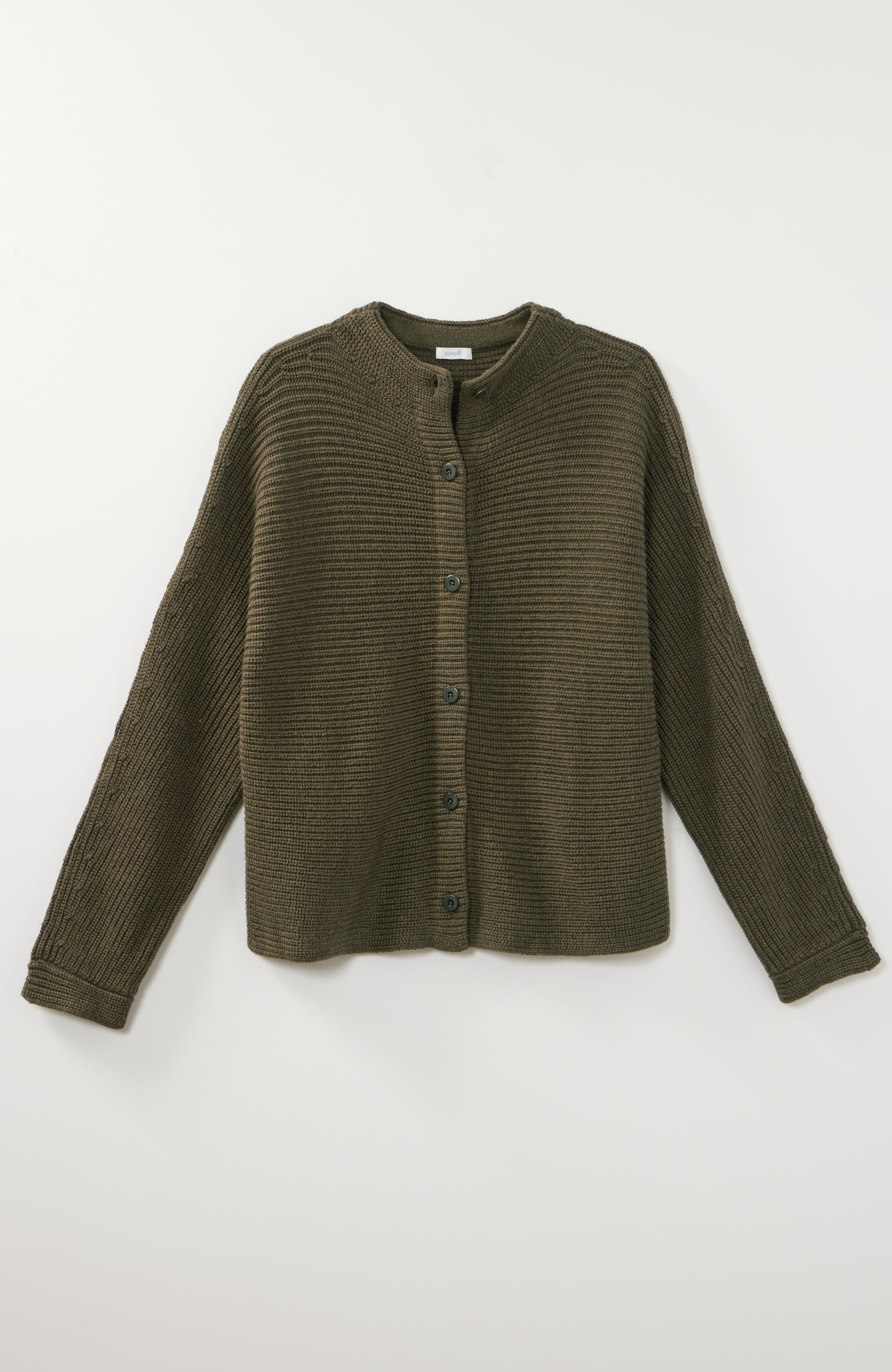 Pure Jill Textured Funnel-Neck Cardi