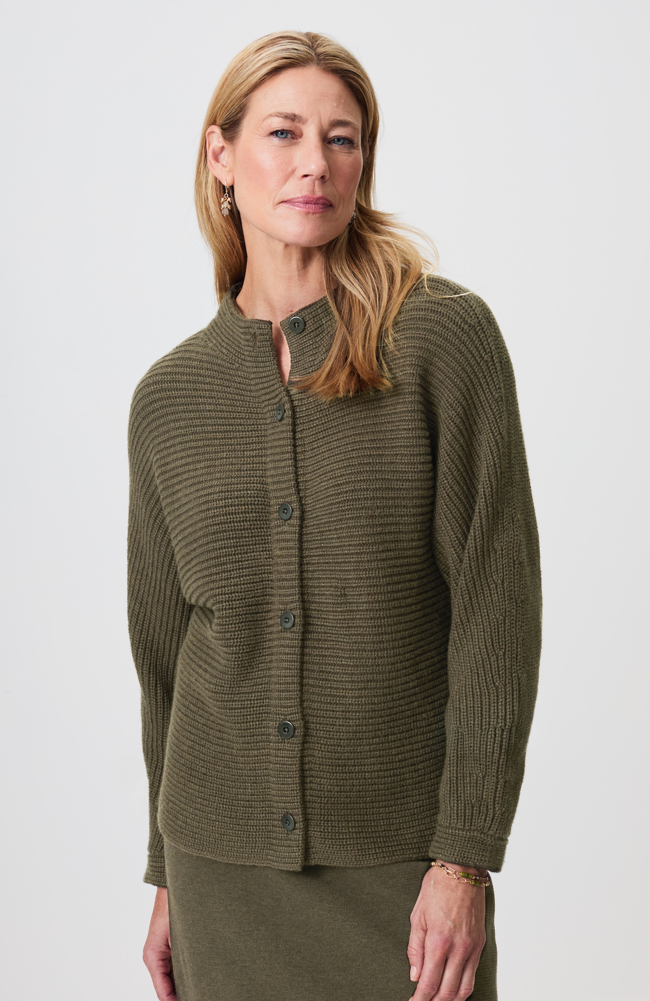 Pure Jill Textured Funnel-Neck Cardi