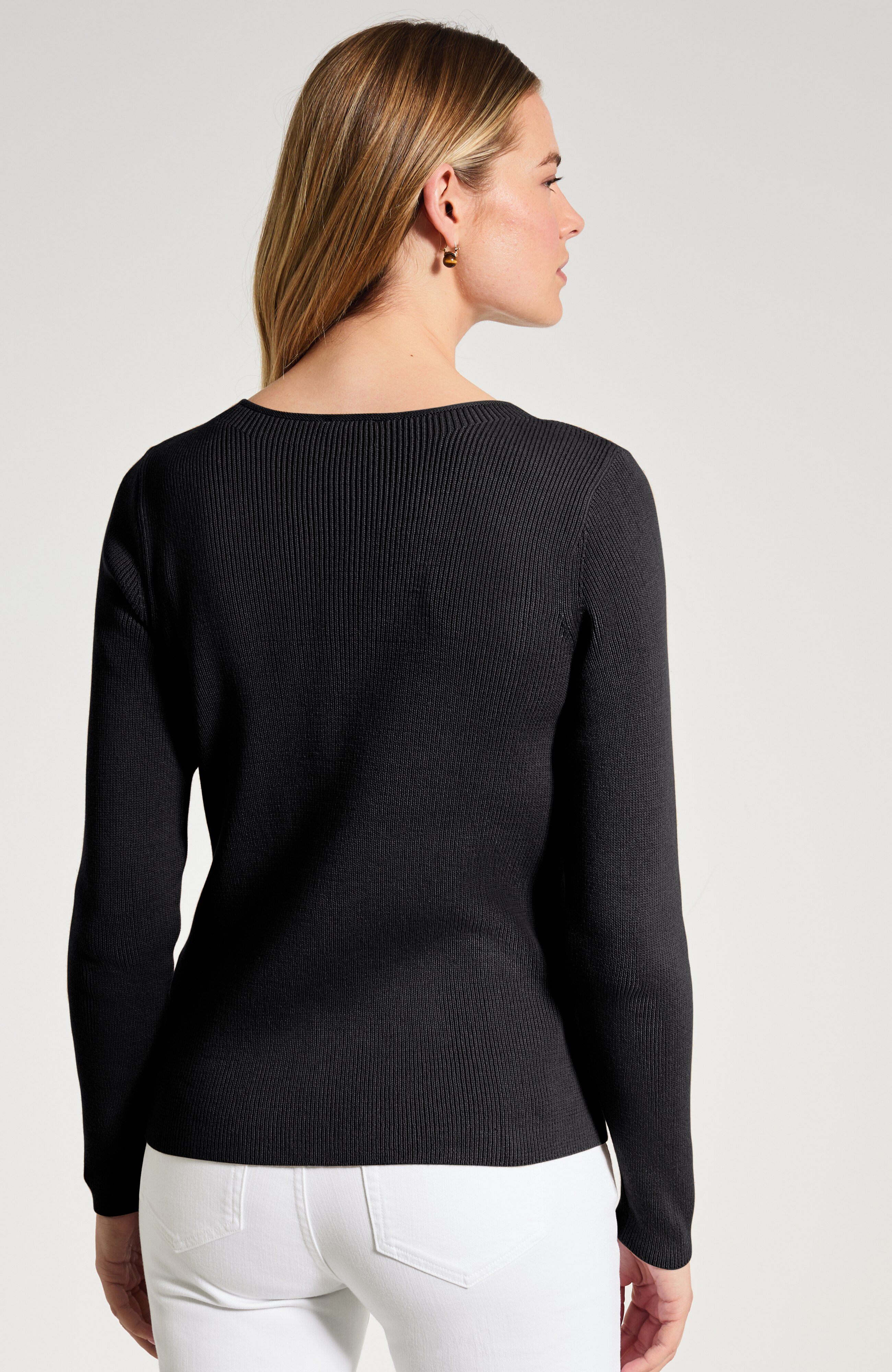 Side-Cable Crew-Neck Sweater