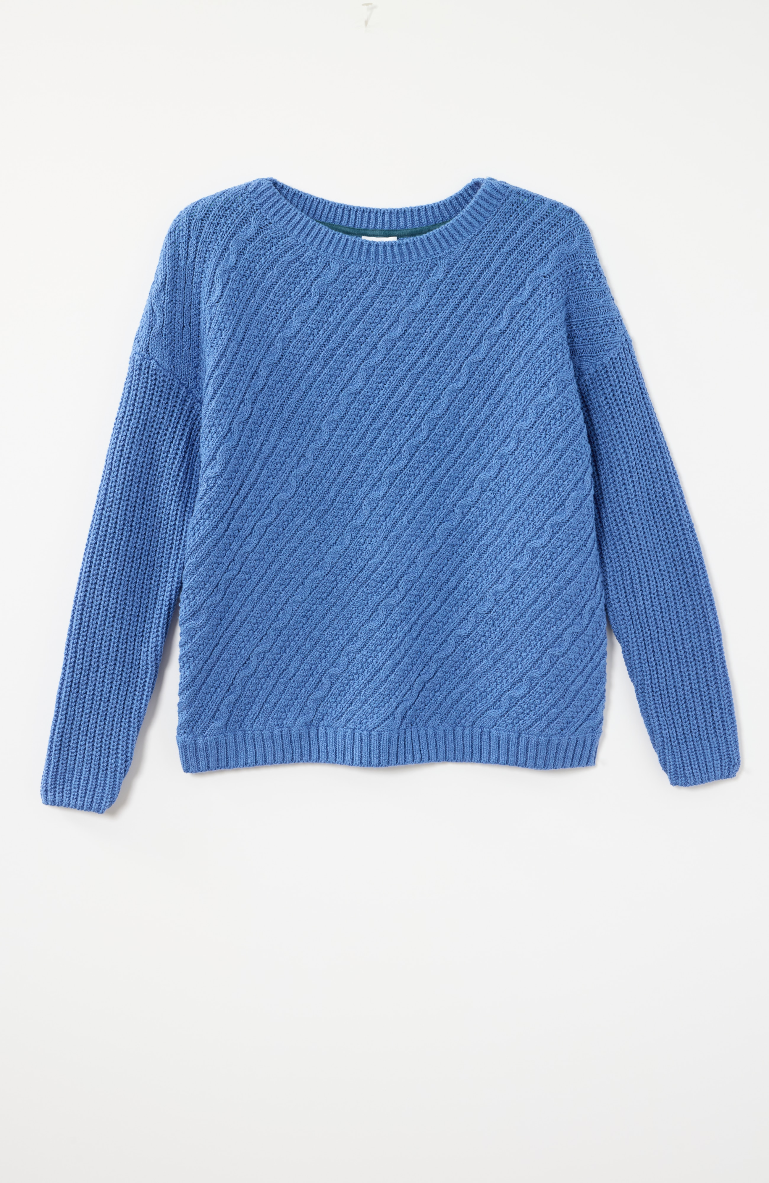 Diagonal-Cabled Sweater