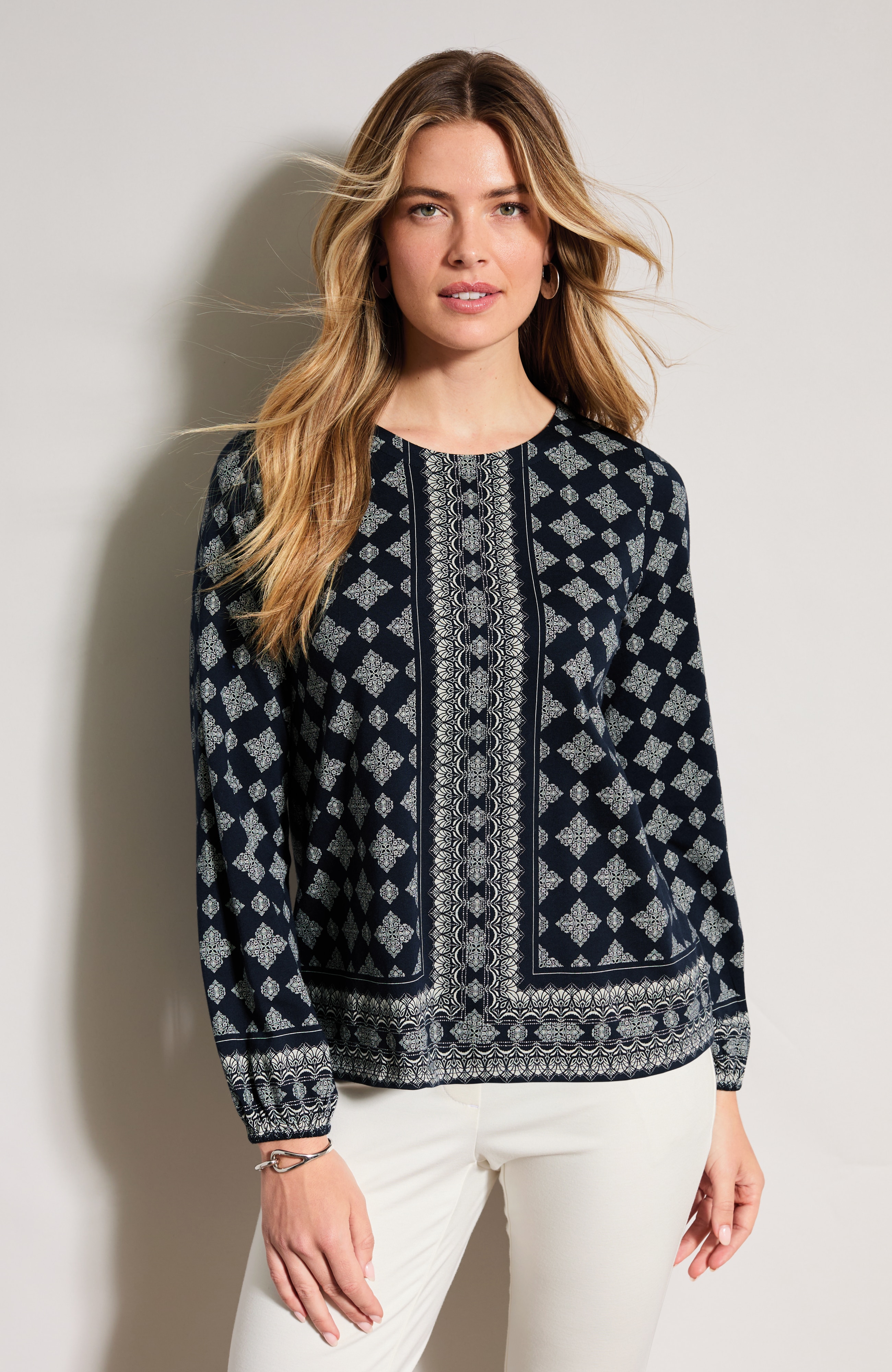 Border-Printed Top