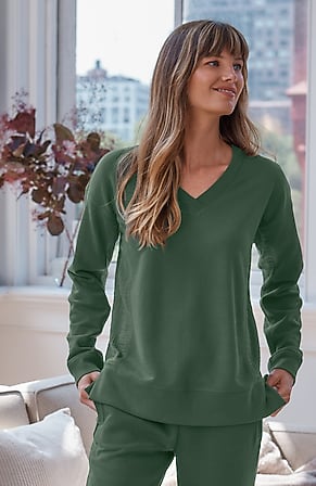 Image for French Terry & Gauze Pullover