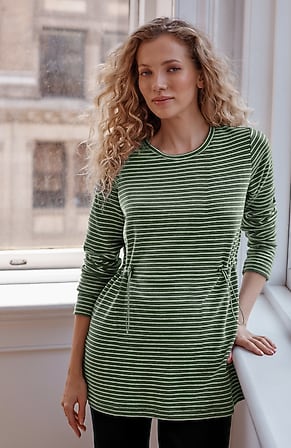 Image for French Terry Knit Striped Tunic