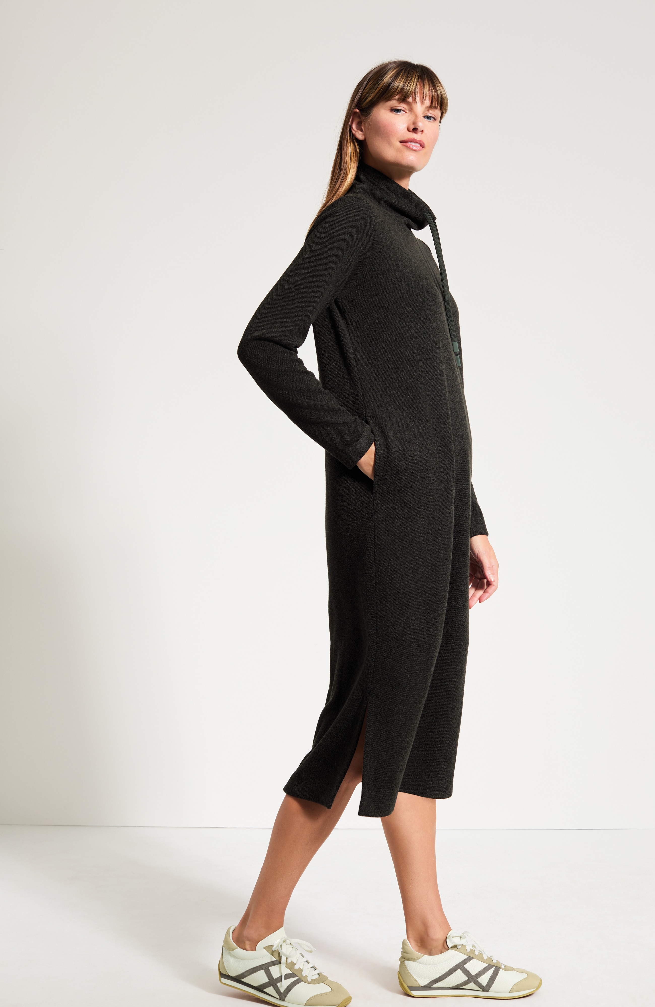 Marled Mock-Neck Dress