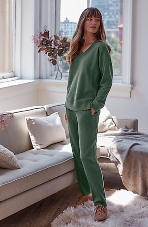 Image for French Terry & Gauze Slim-Leg Pant