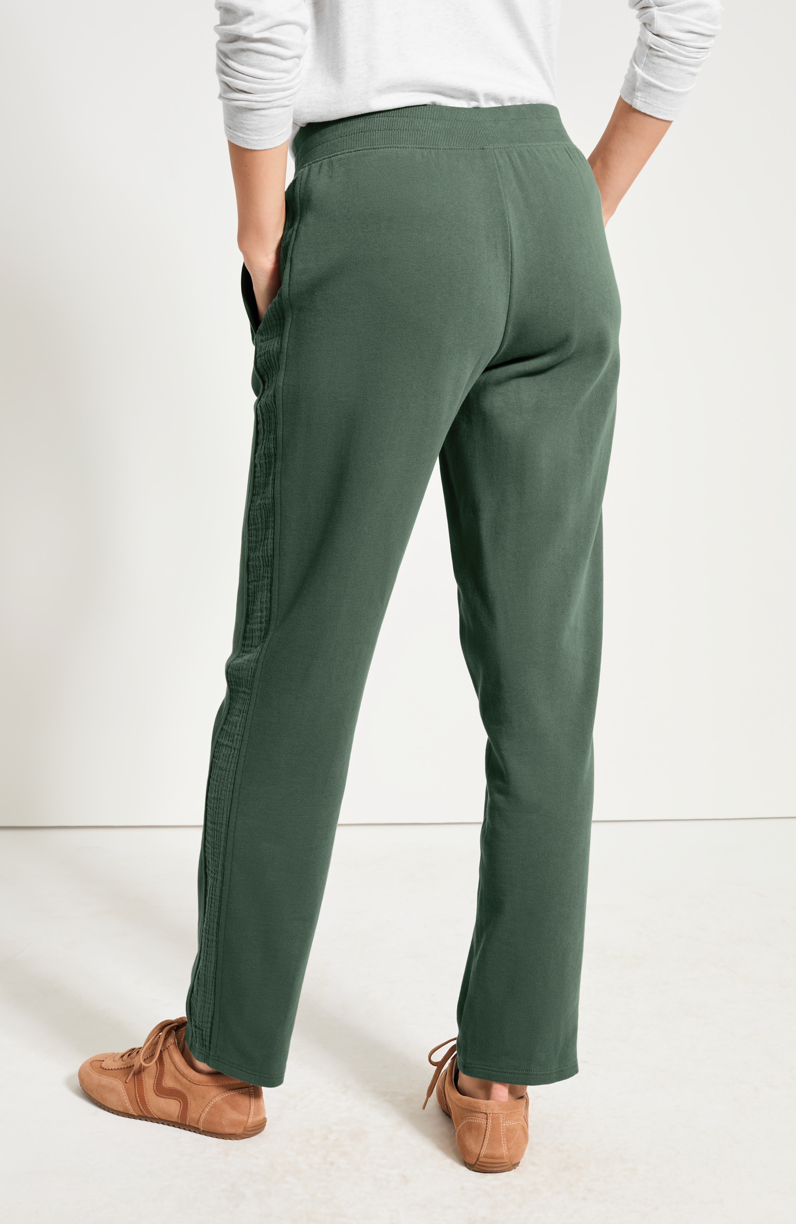 French Terry & Gauze Slim-Leg Pant | J.Jill