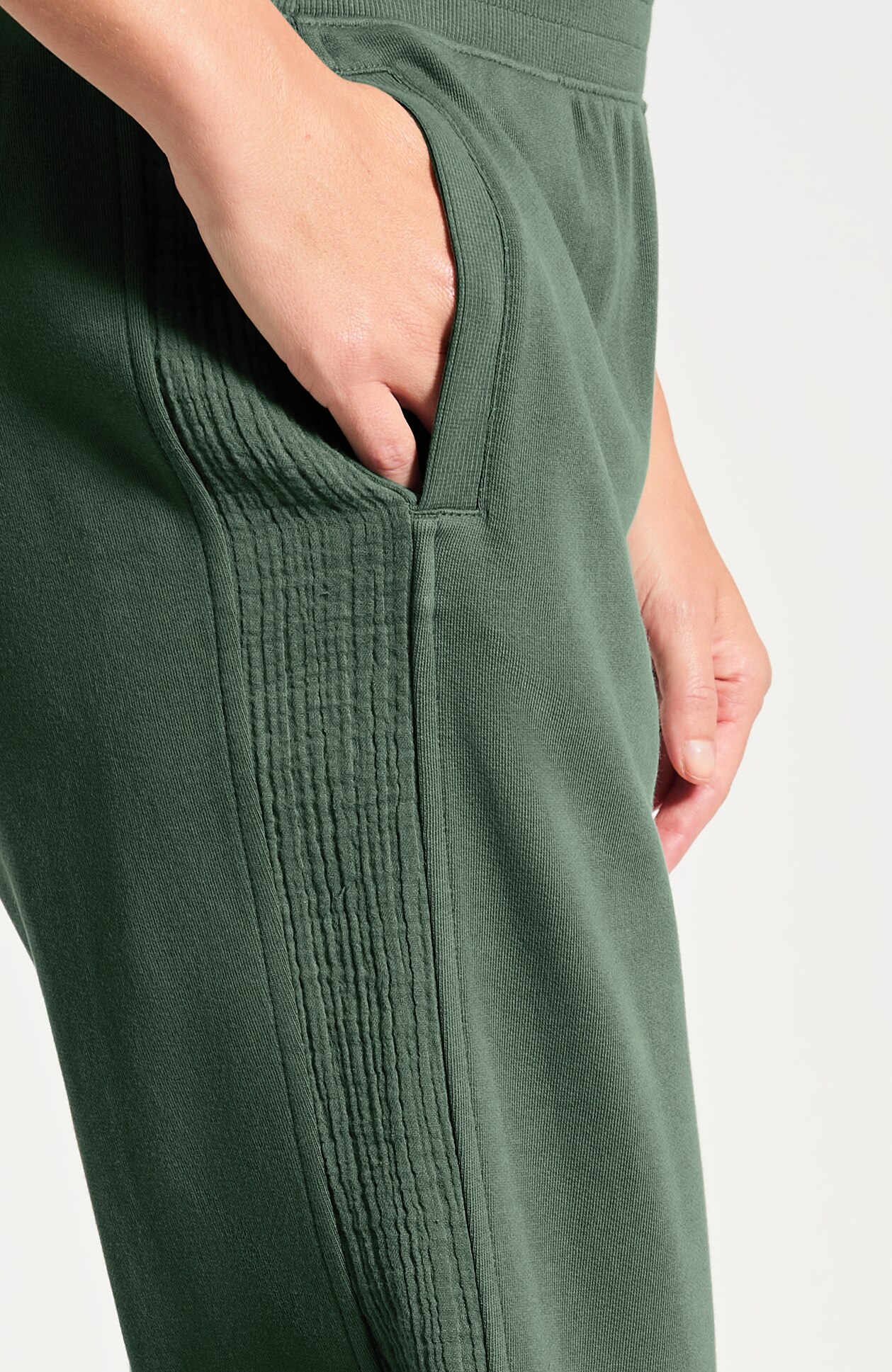 French Terry & Gauze Slim-Leg Pant