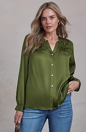 Image for Satin Shirred Top