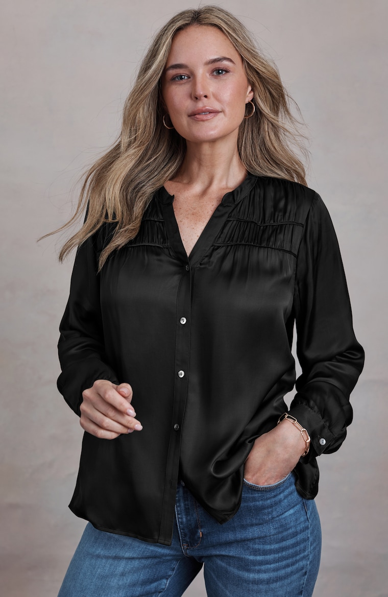Primary view of the satin shirred top