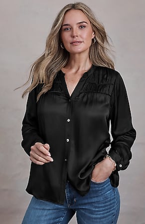 Image for Satin Shirred Top