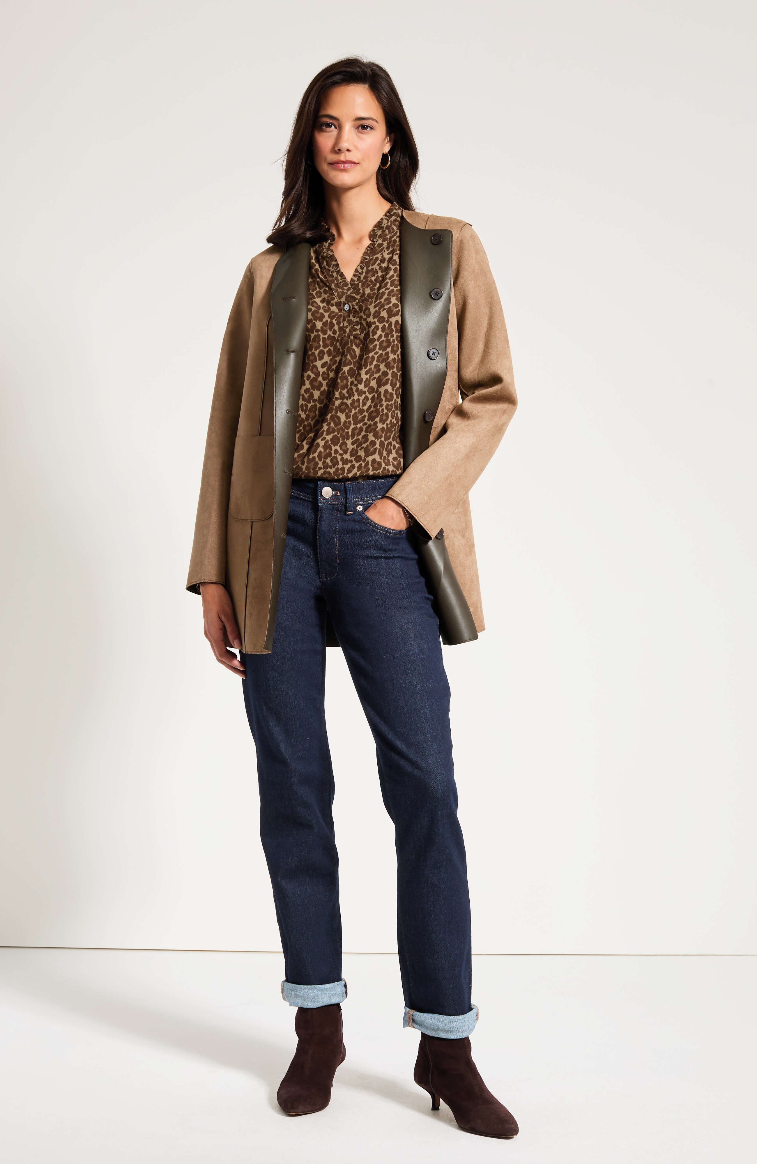 Leopard-Printed Ruffle Top