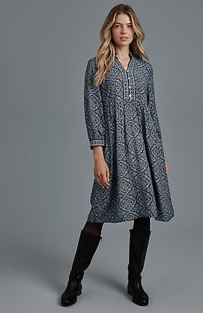 Image for Border-Printed A-Line Dress