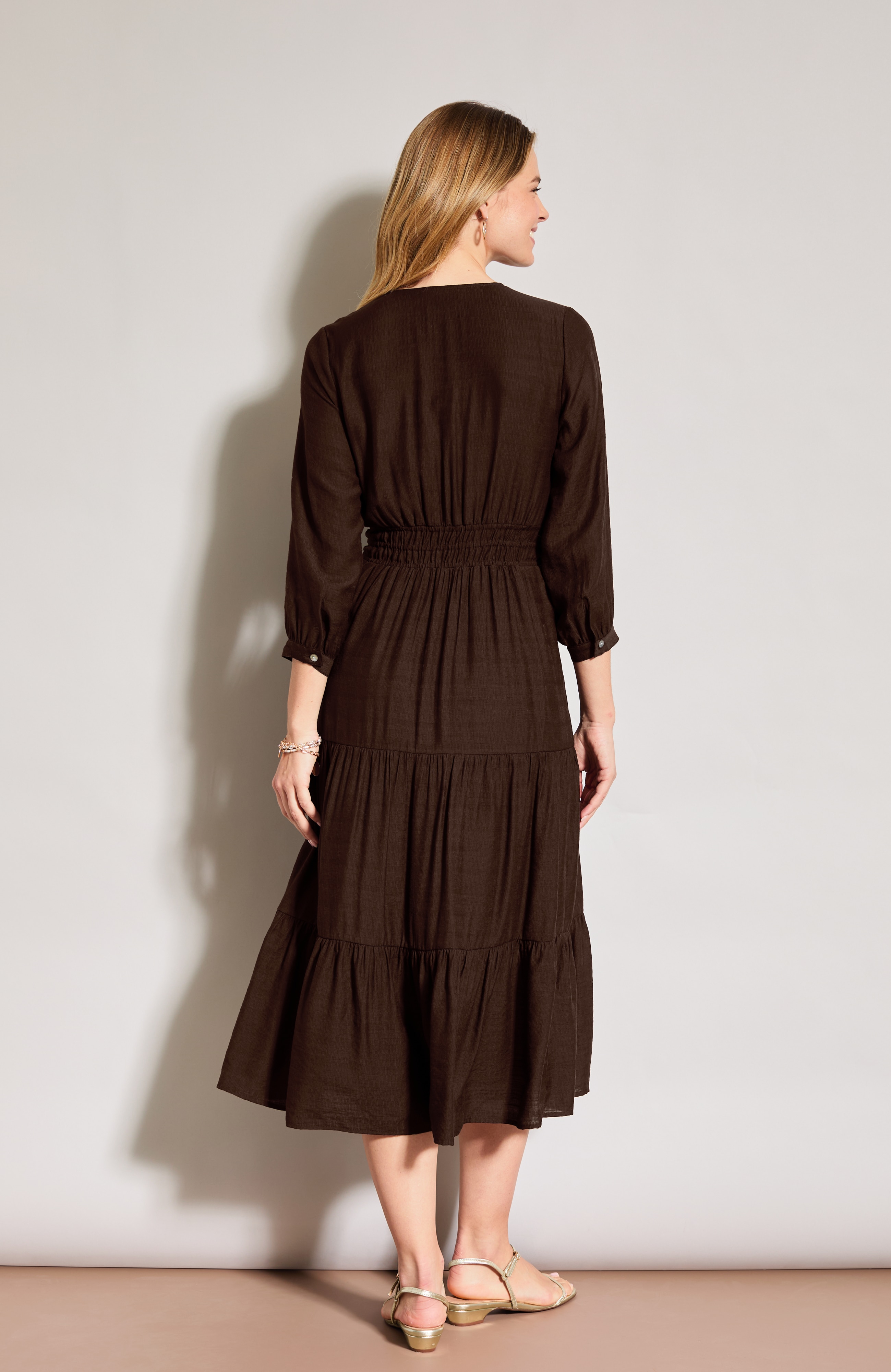 Textured Smocked-Waist Dress
