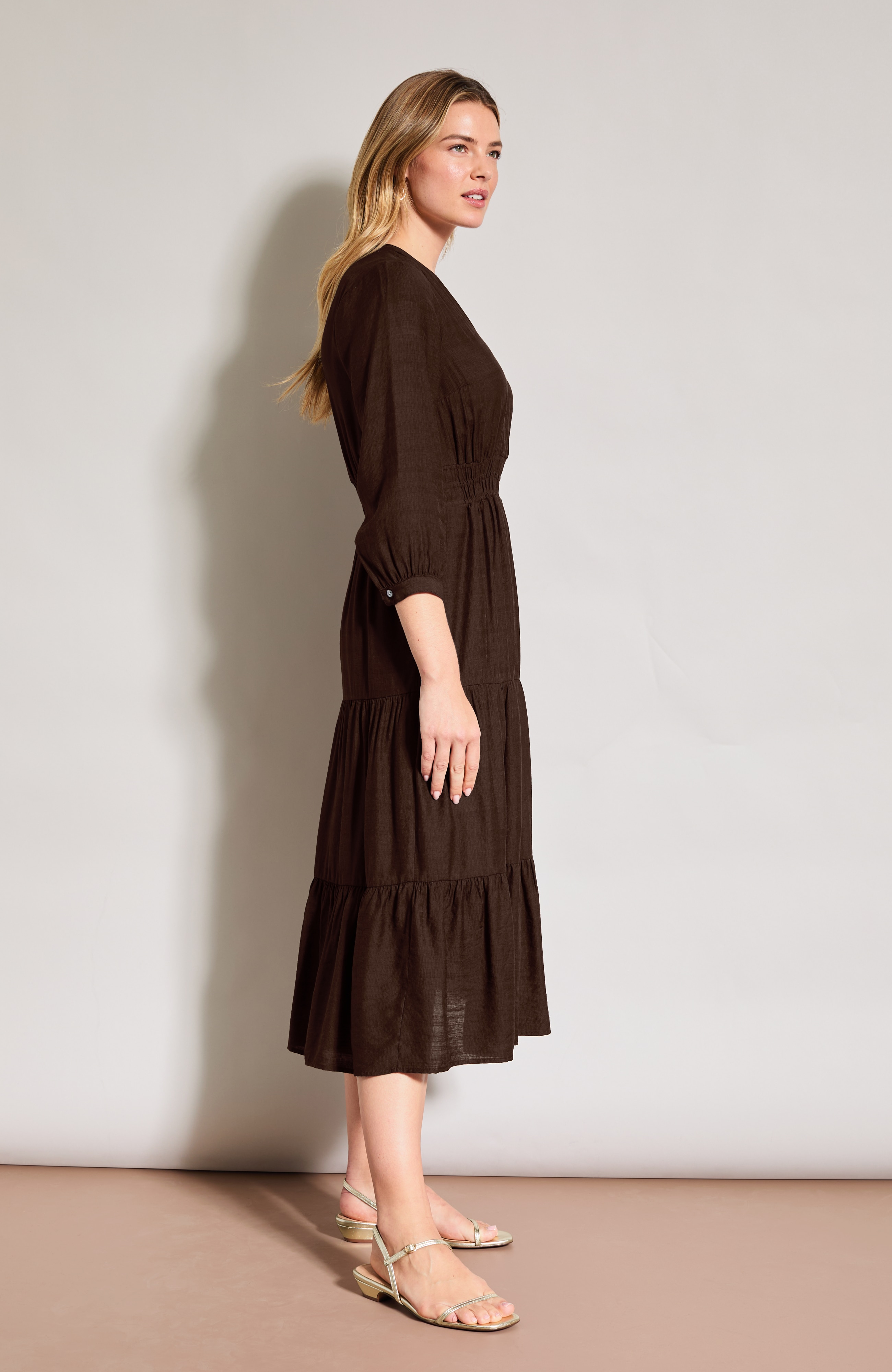 Textured Smocked-Waist Dress