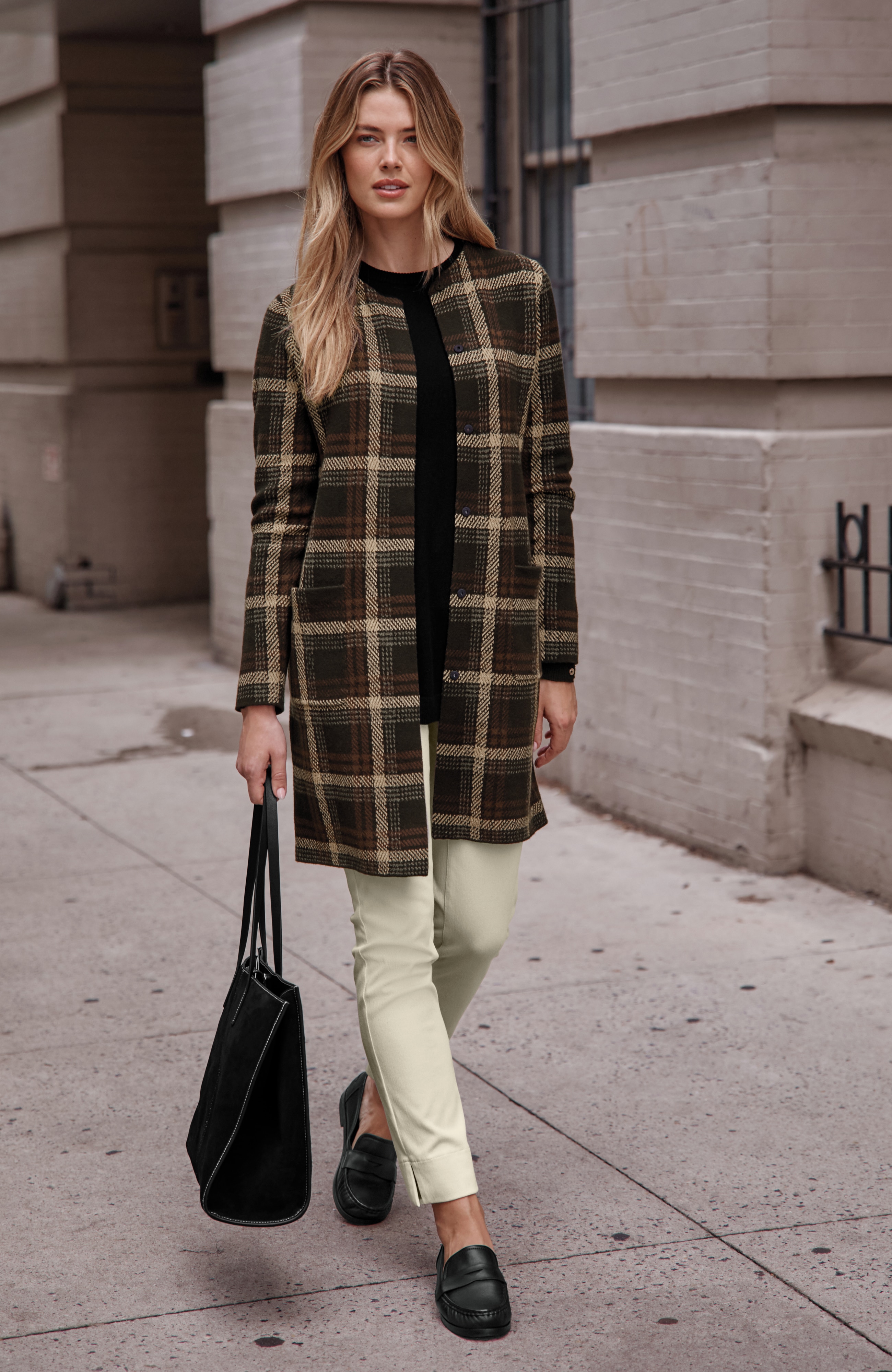 Plaid Snap-Front Sweater-Jacket | J.Jill
