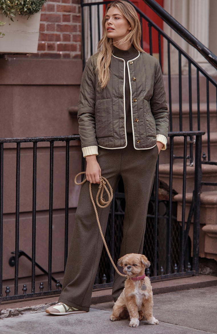 Primary view of the ribbed wide-leg pants