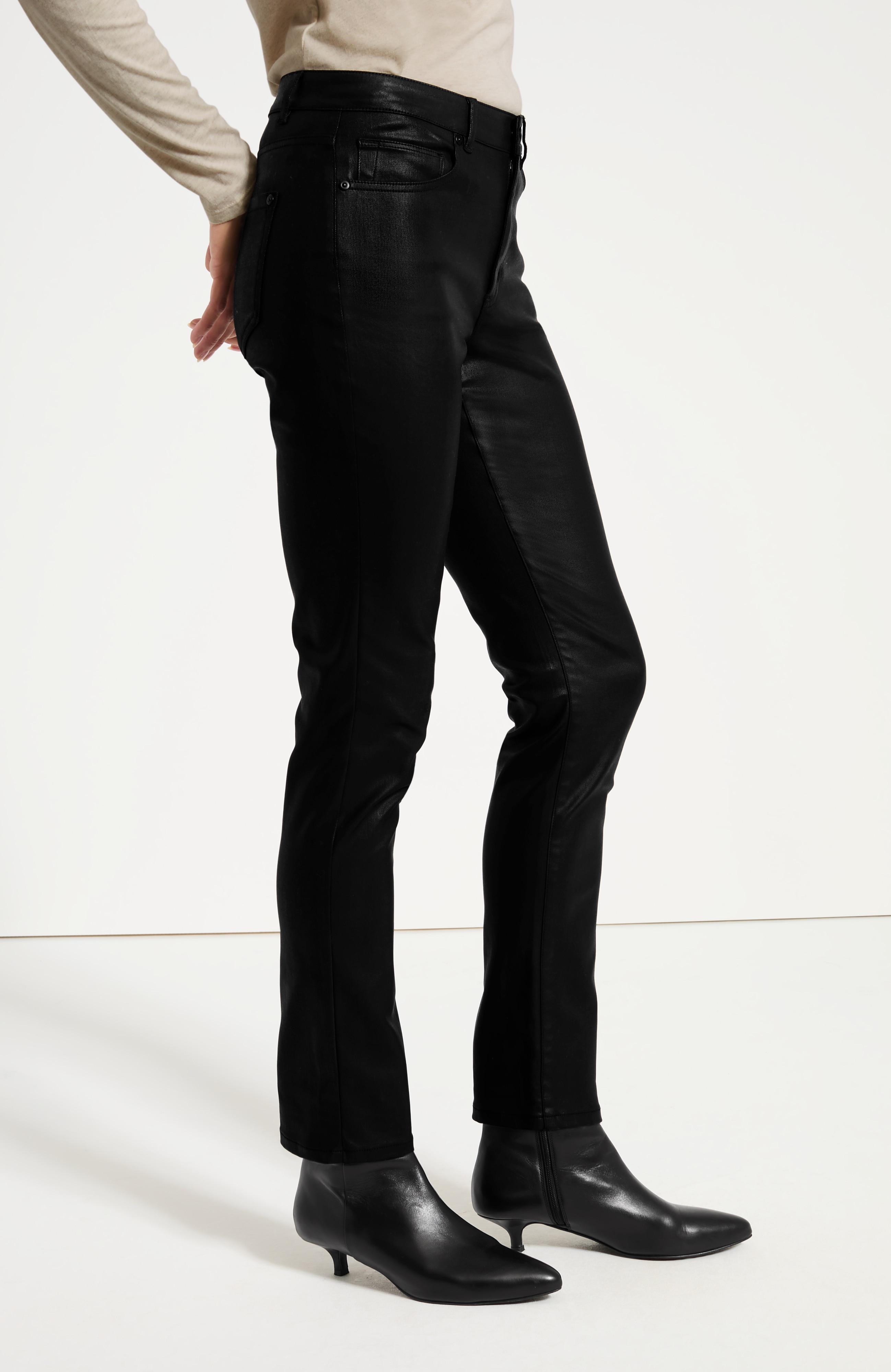 Modern Fit Coated Slim-Leg Jean