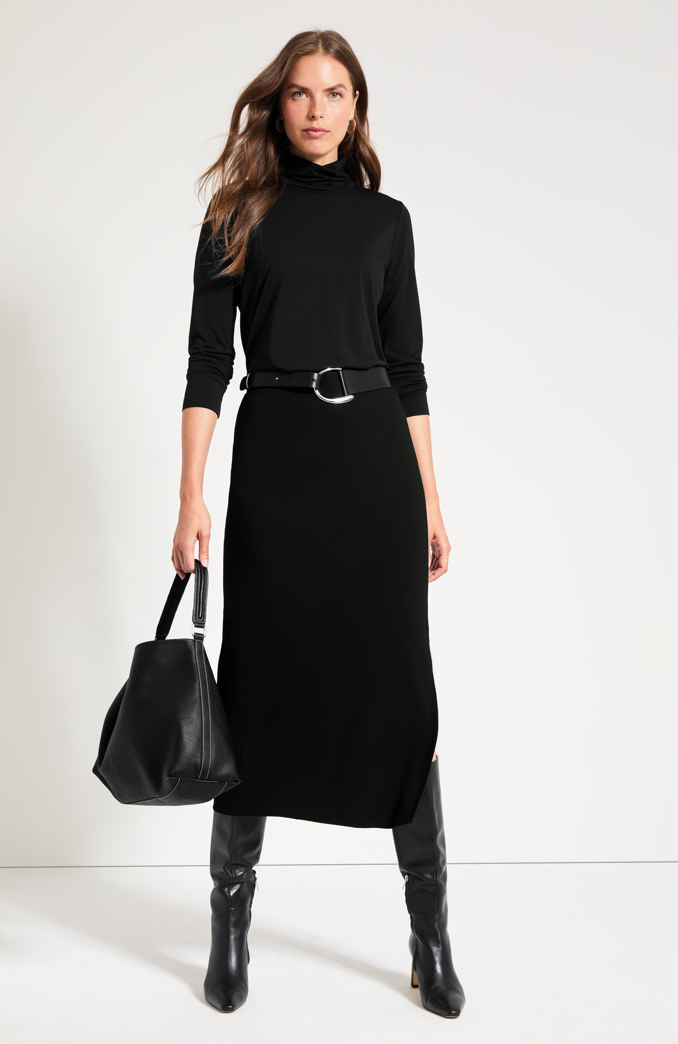 knit faux-wrap skirt | JJill