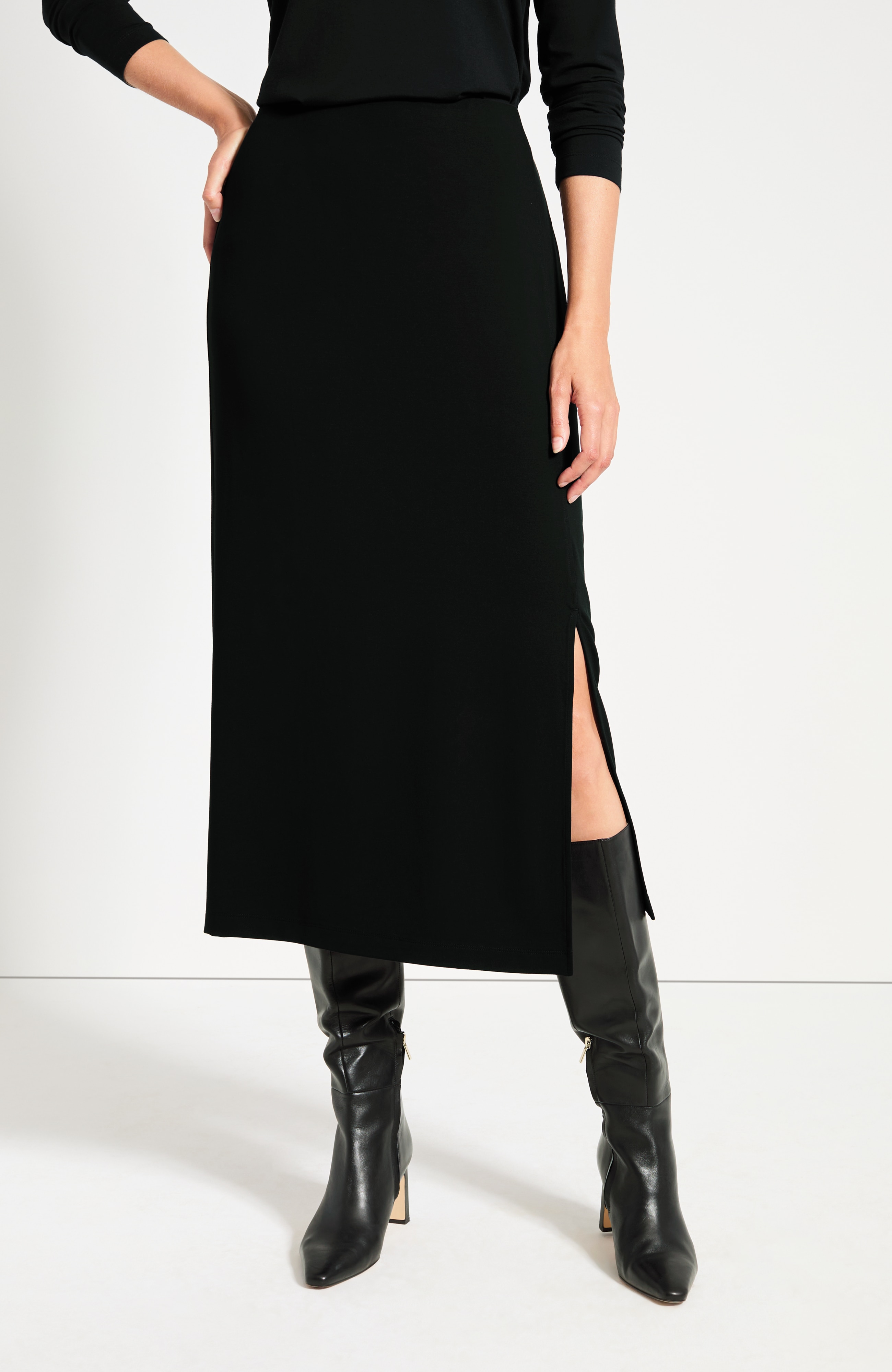 Wearever Knit Faux-Wrap Skirt