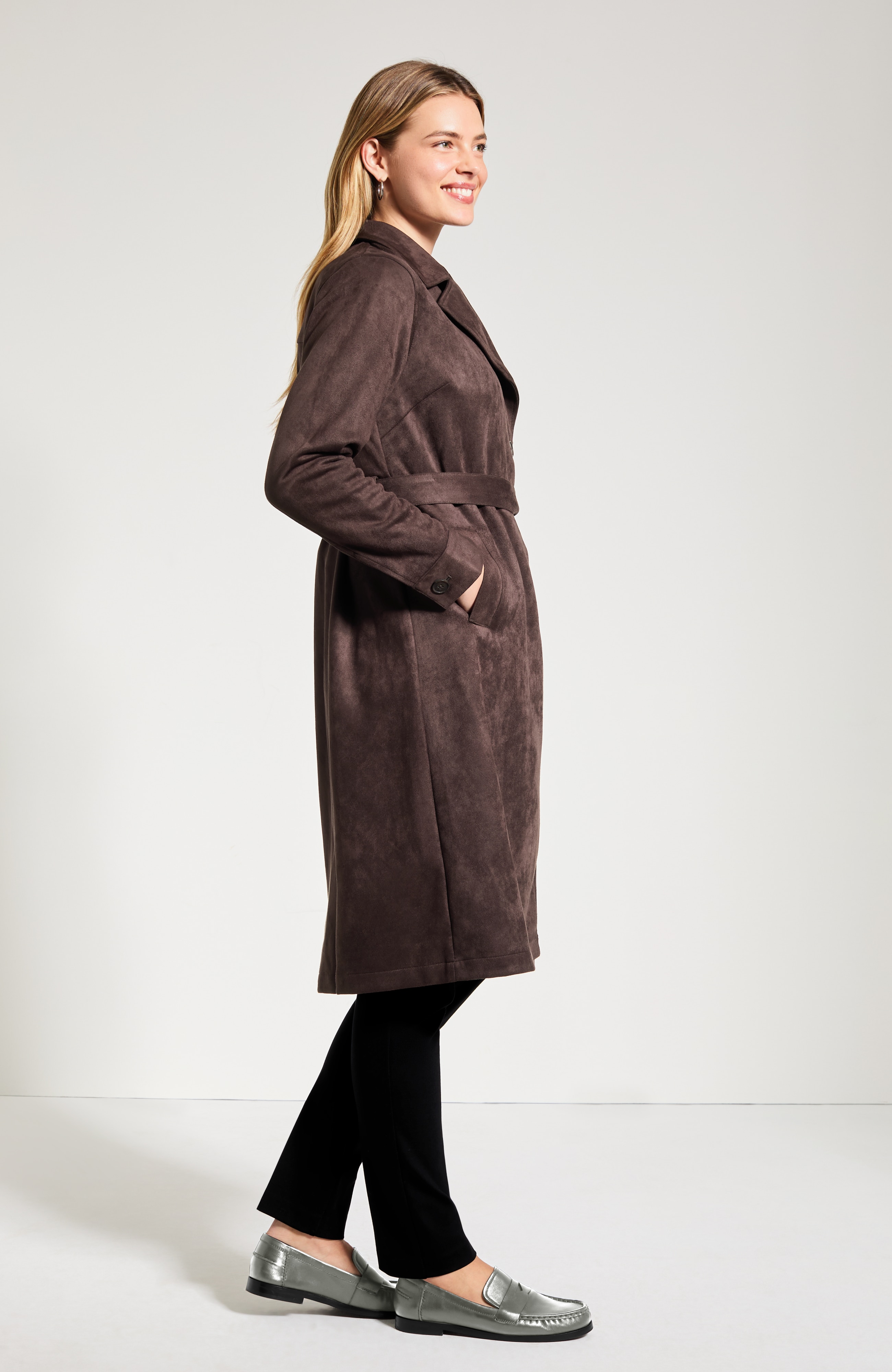 FAUX-SUEDE TRENCH COAT | JJill