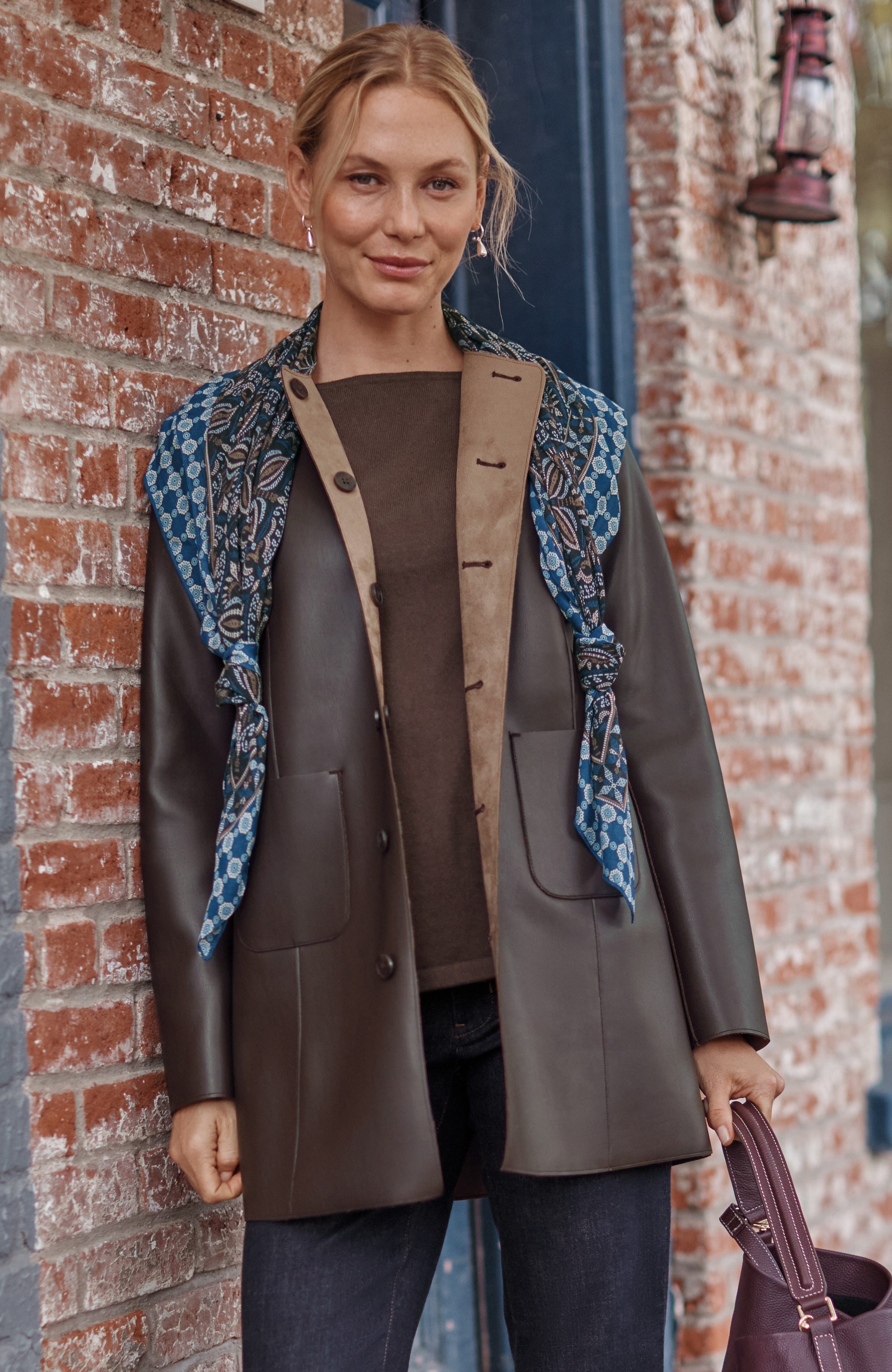 Reversible Faux Suede & Leather Jacket | J.Jill