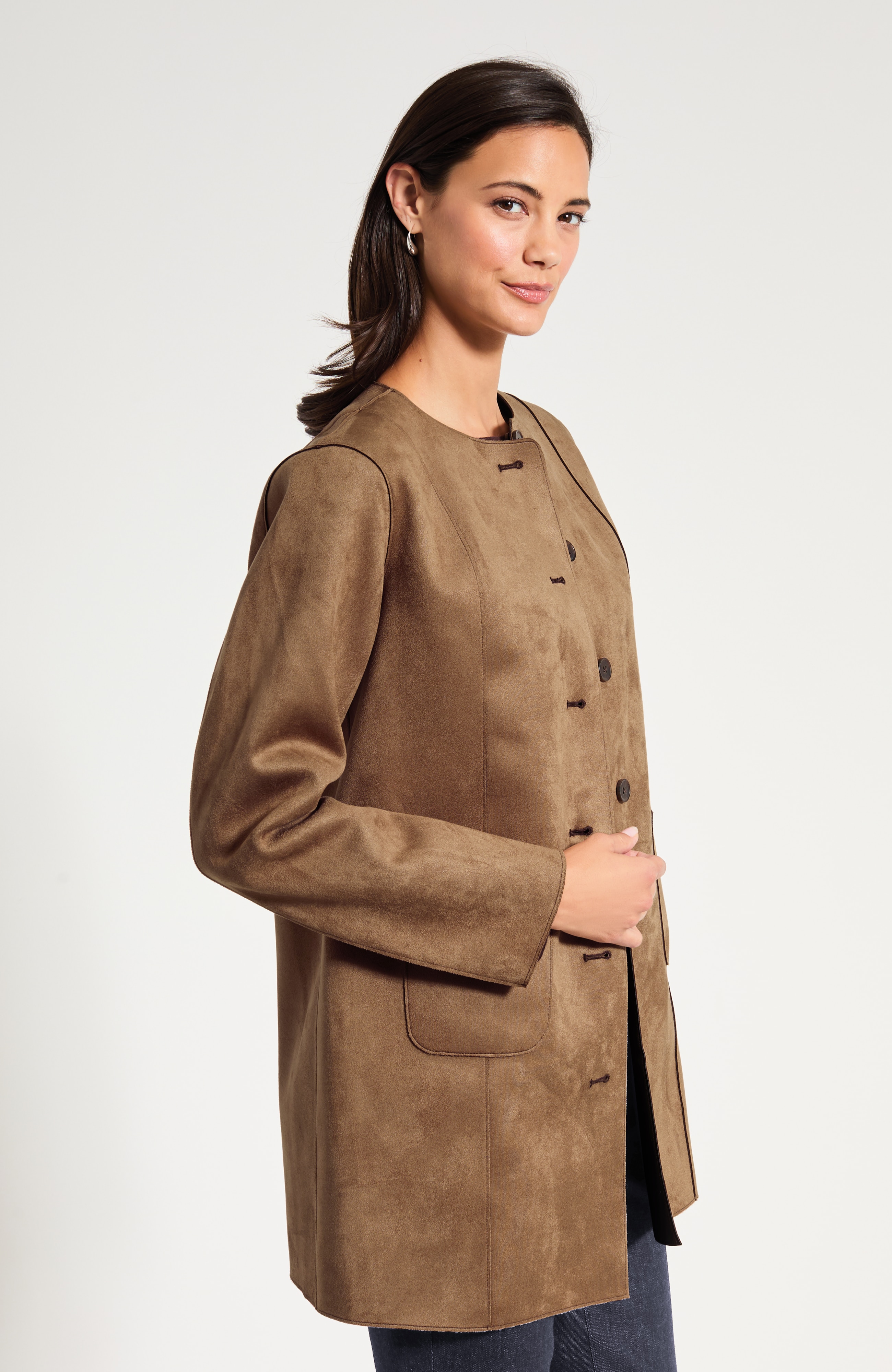 Reversible Faux Suede & Leather Jacket