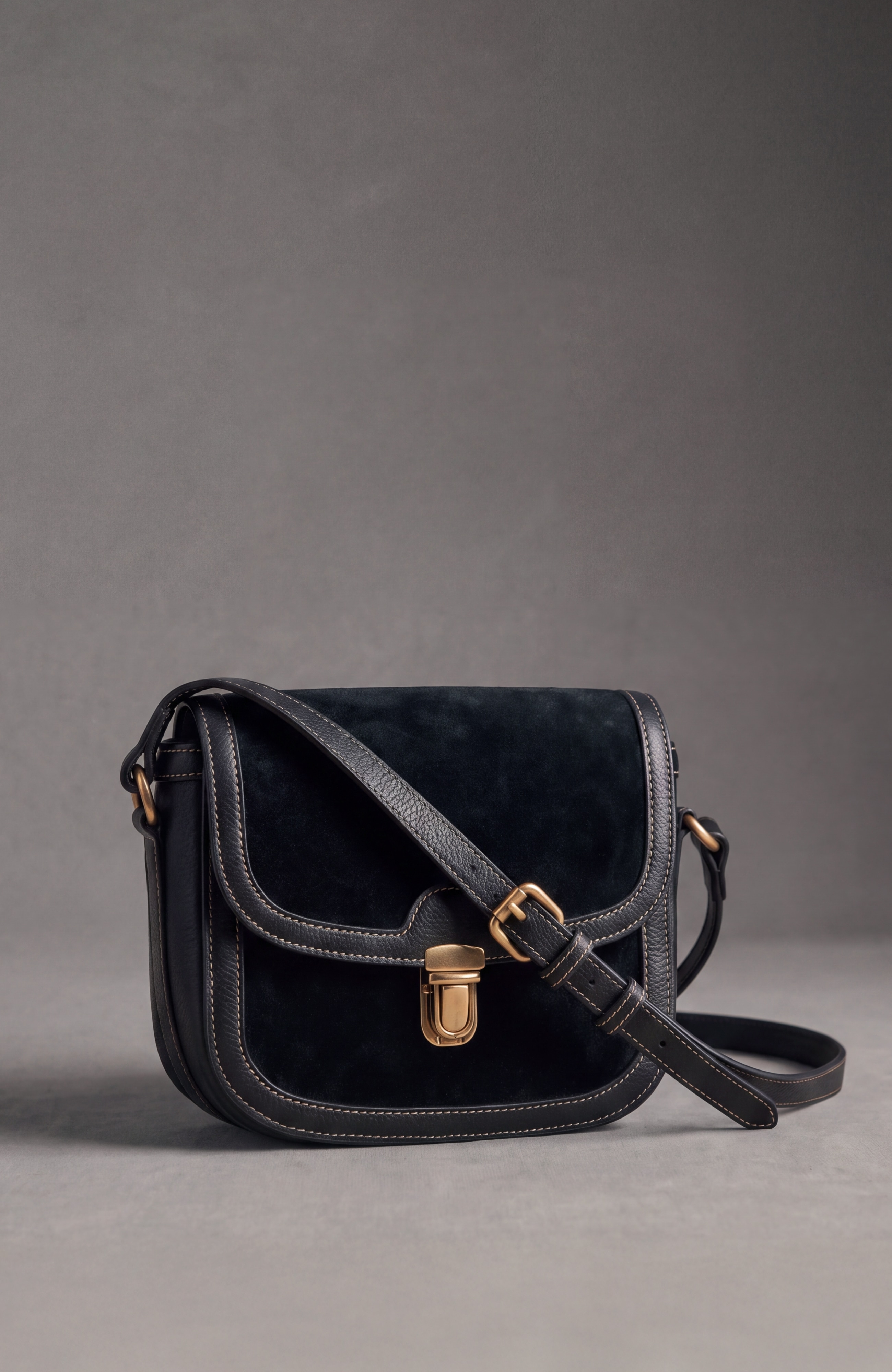 Mixed-Media Saddle Bag