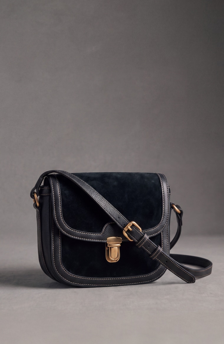 Primary view of the mixed-media saddle bag