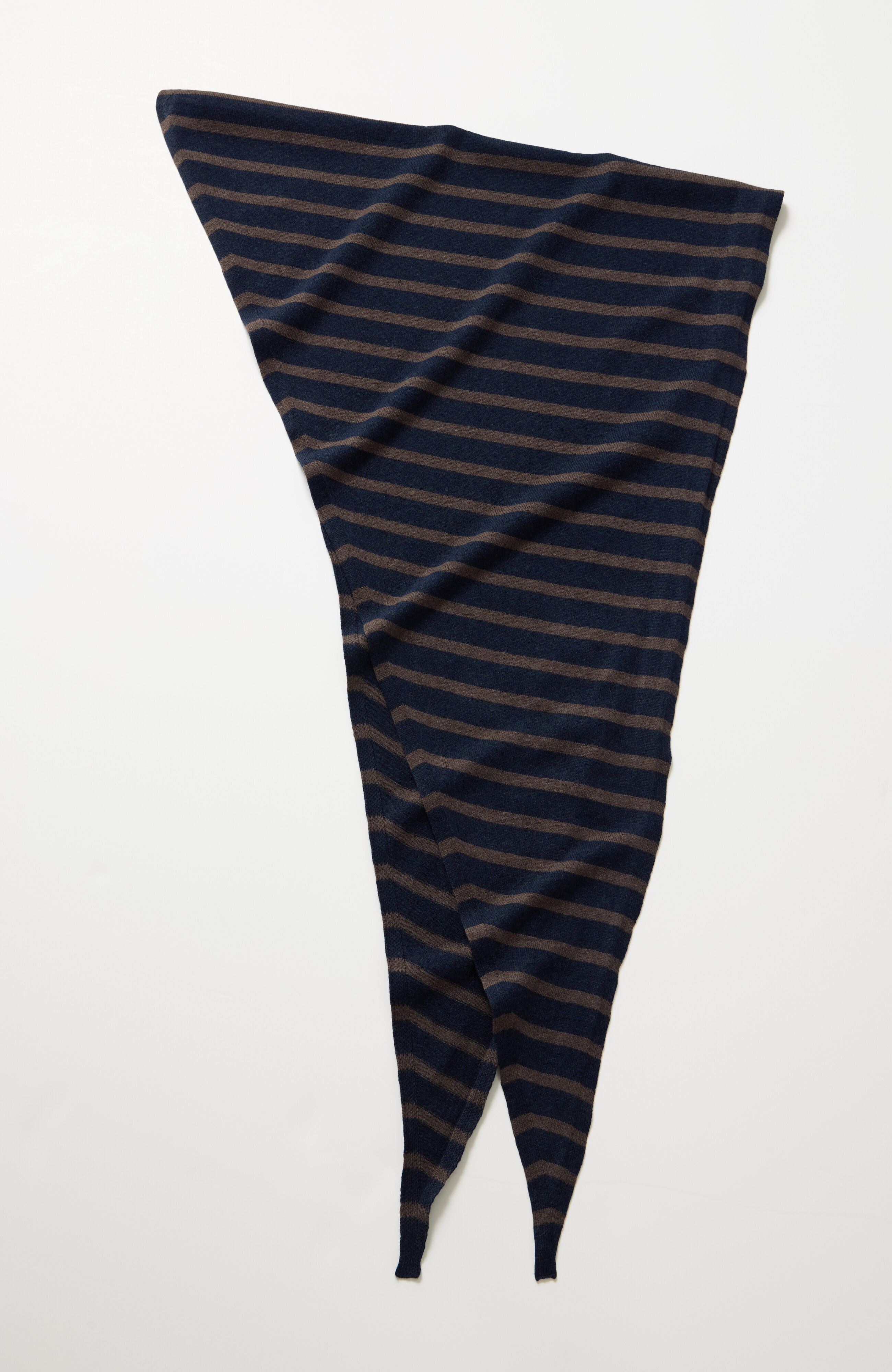 Striped Knit Triangle Scarf