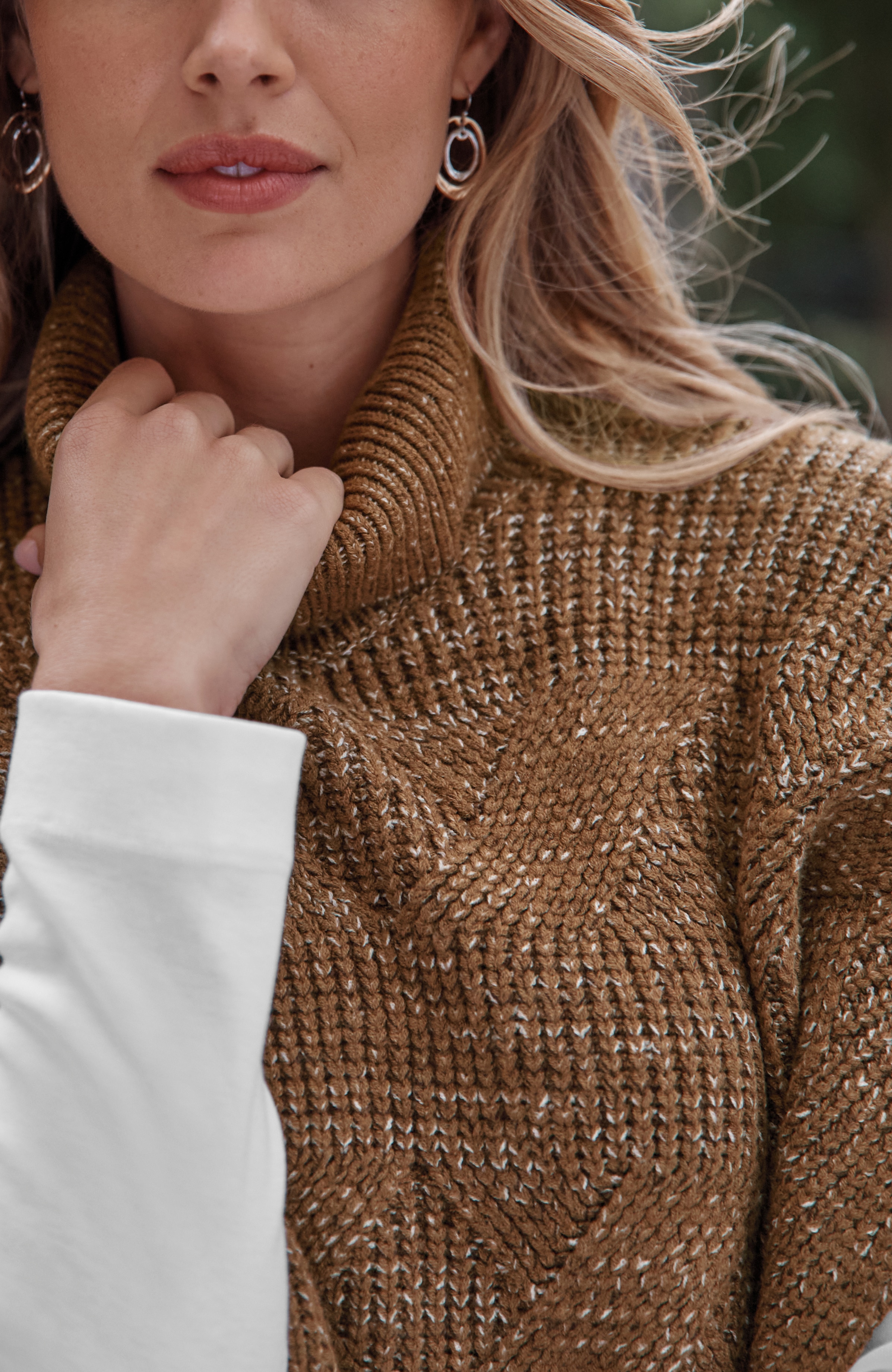 Cable-Knit Poncho