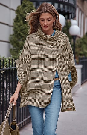 Image for Plaid Scarf Poncho