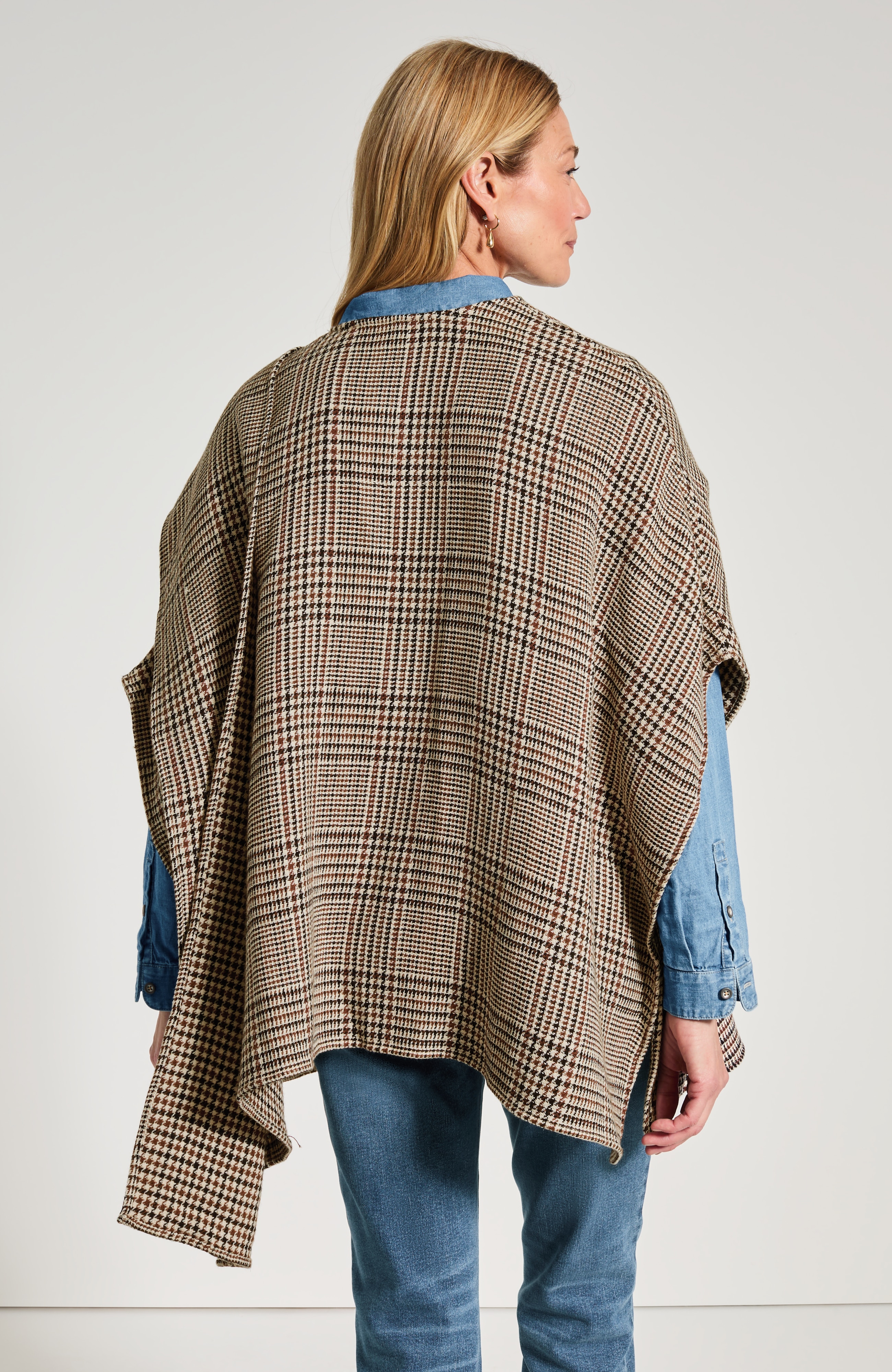 Plaid Scarf Poncho