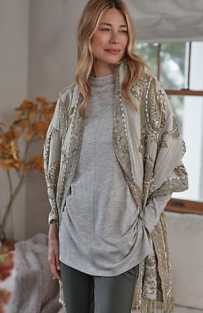 Image for Hand-Embroidered Paisley Jacquard Scarf
