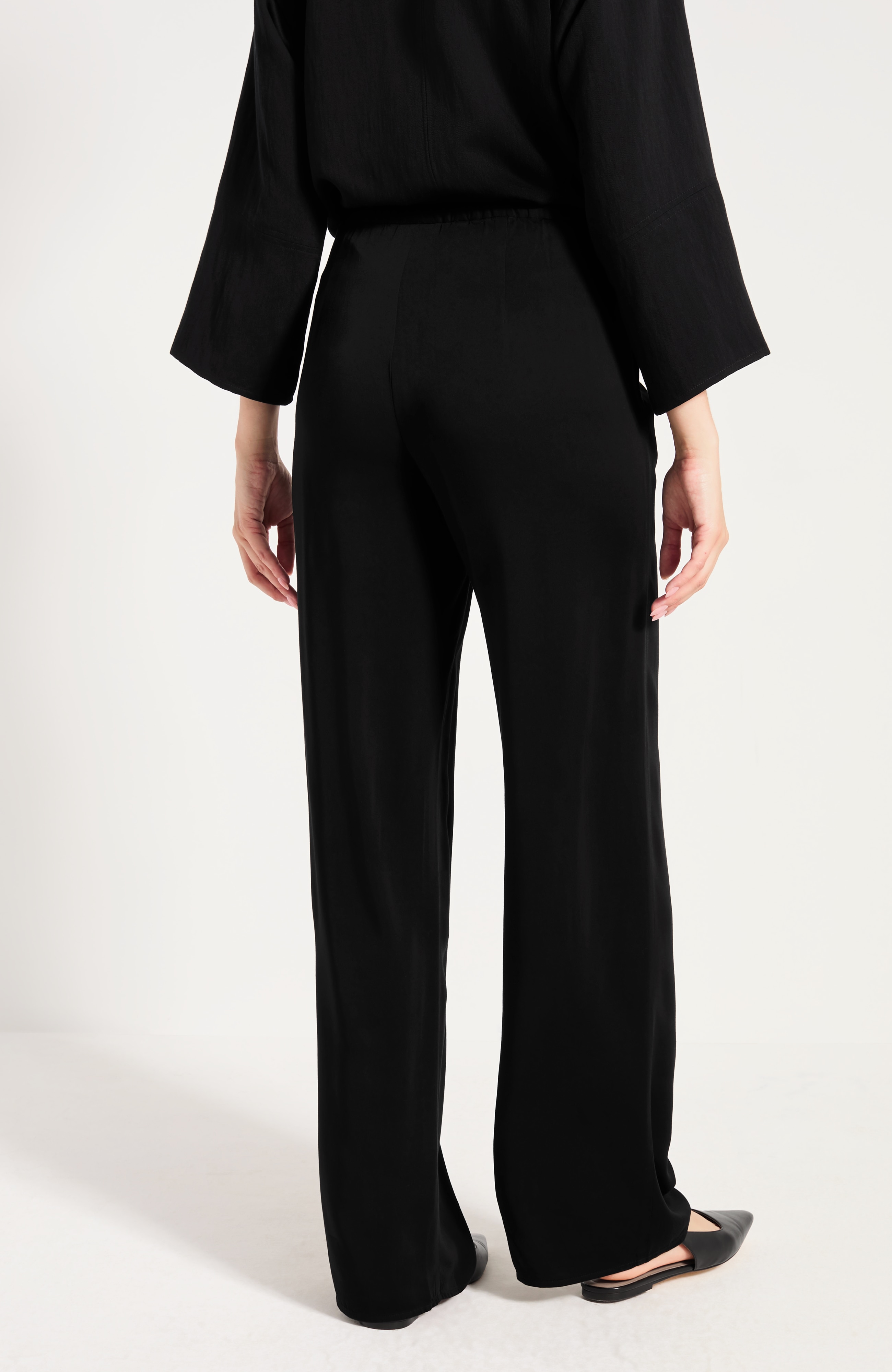 Pure Jill Wide-Leg Satin Pant
