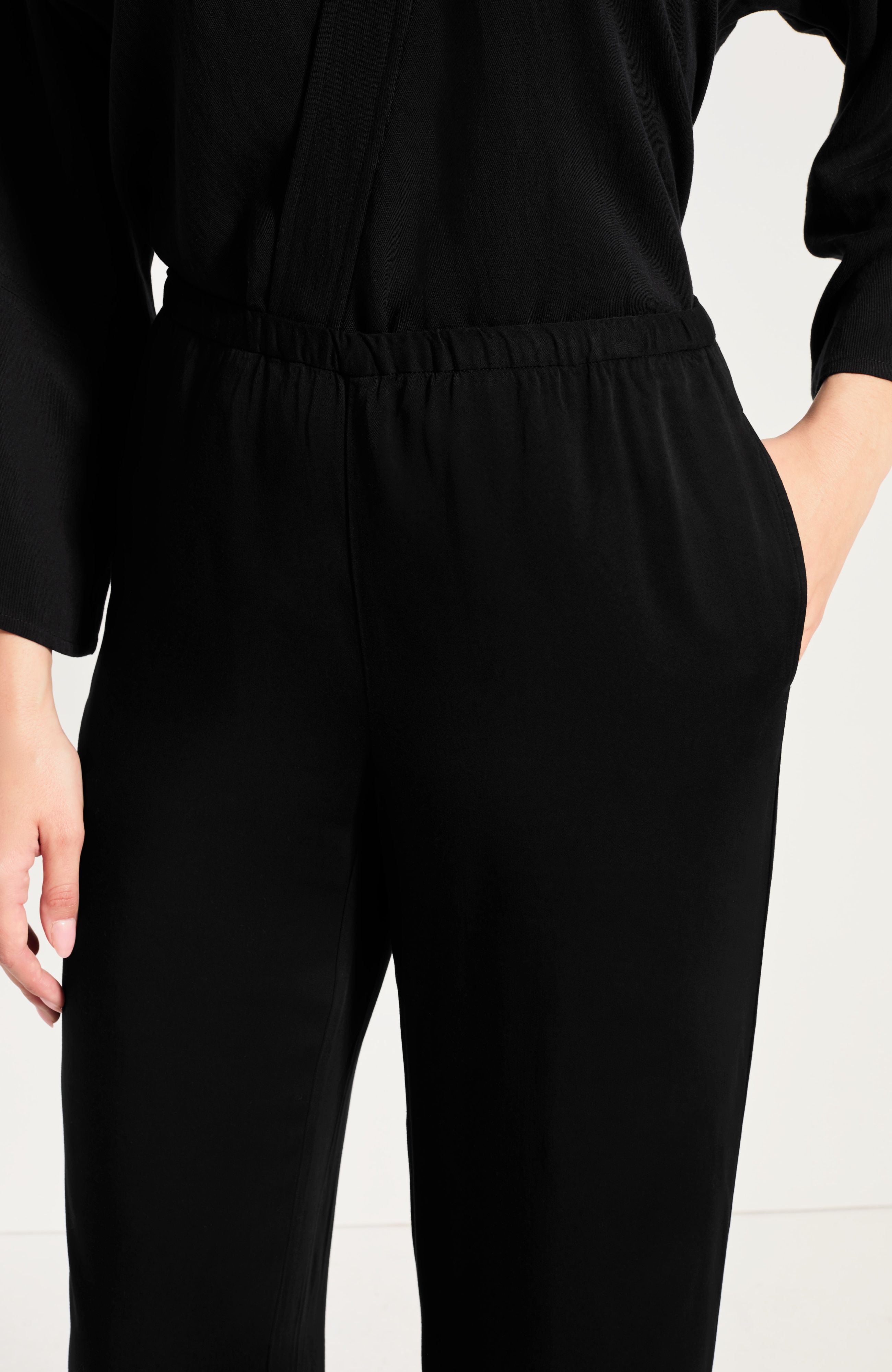Pure Jill Wide-Leg Satin Pant