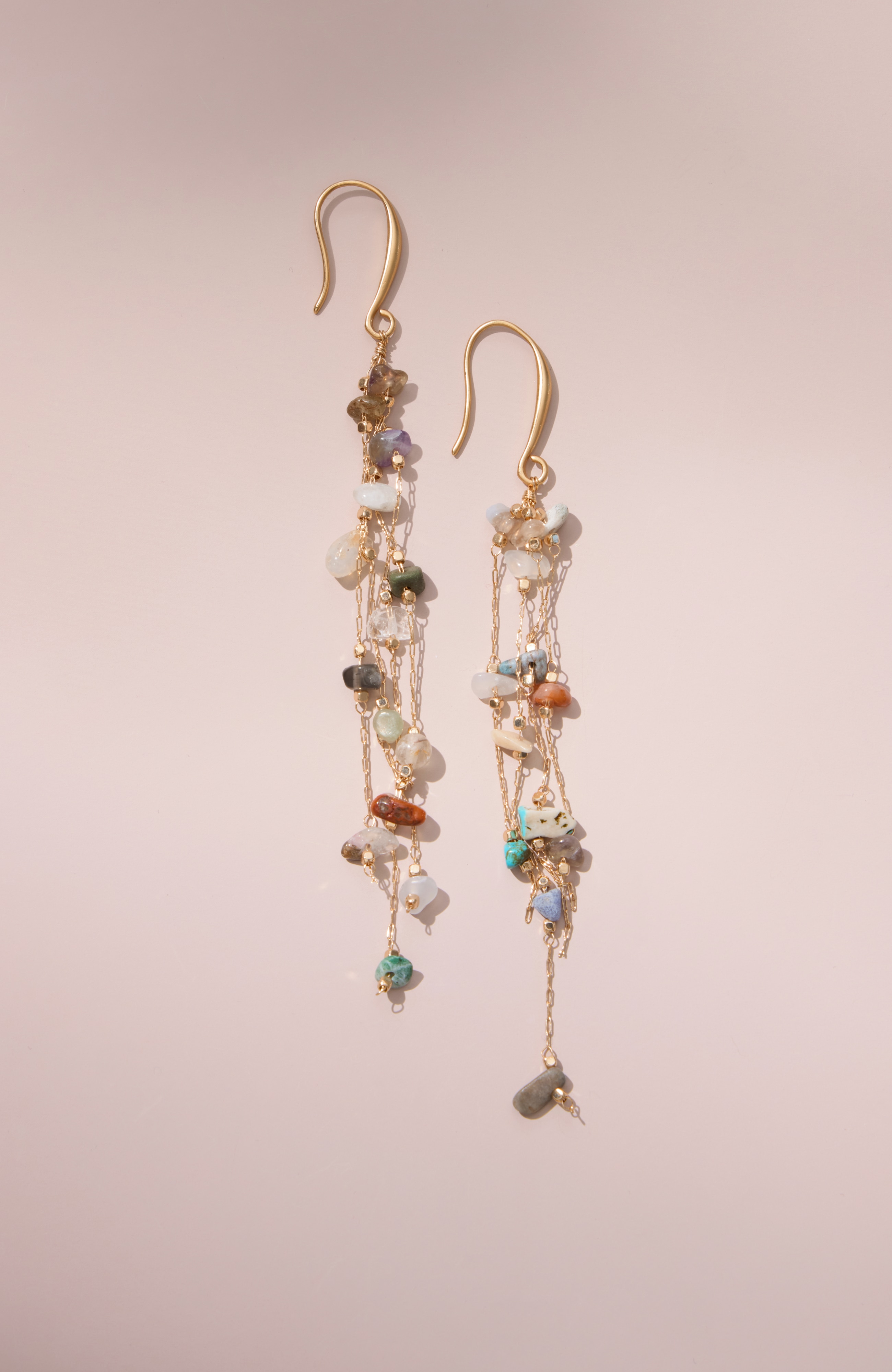 Layered Semiprecious Earrings