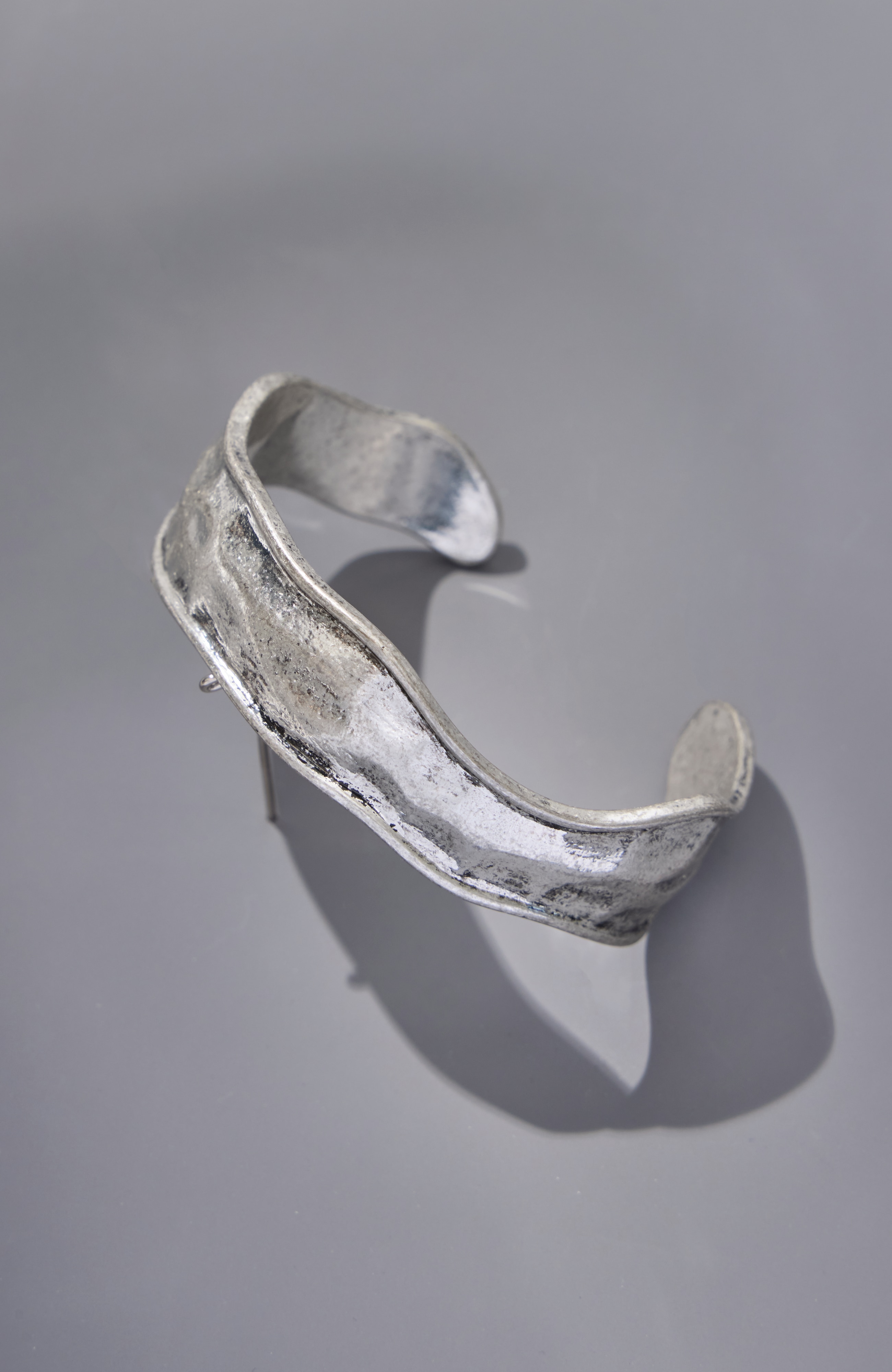 Textured Silvertone Bangle
