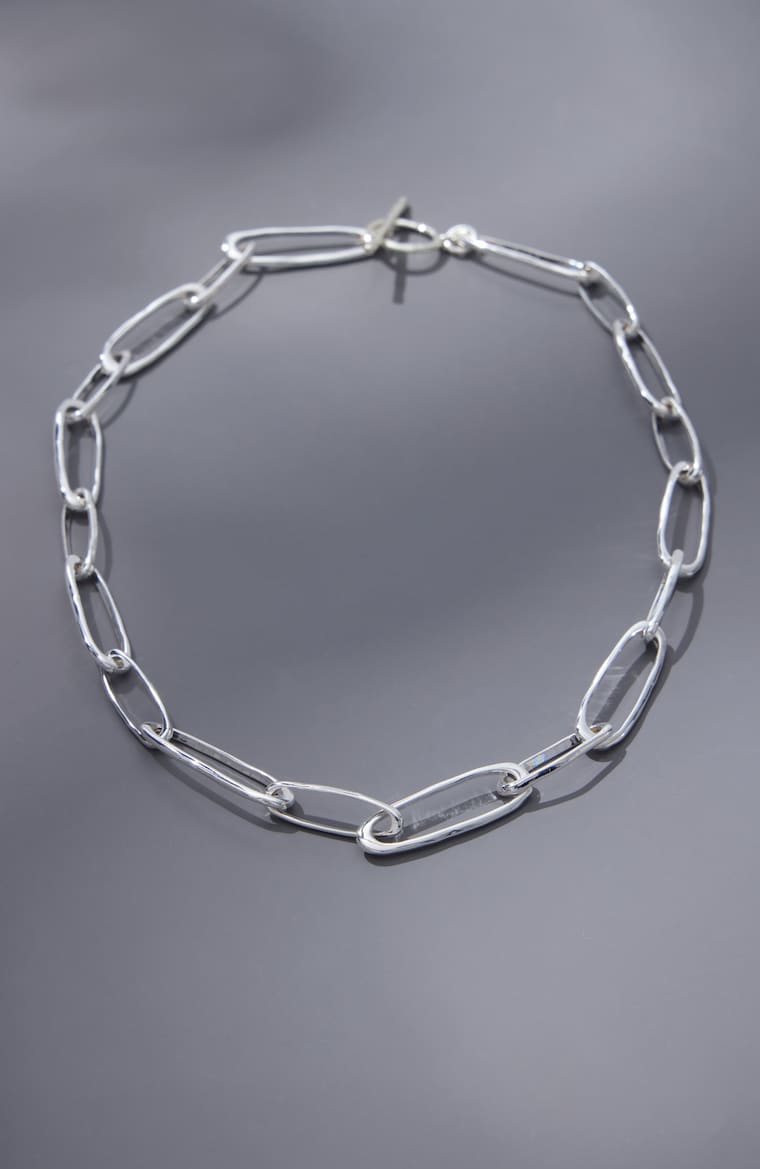 Primary view of the demi-fine elongated chain necklace