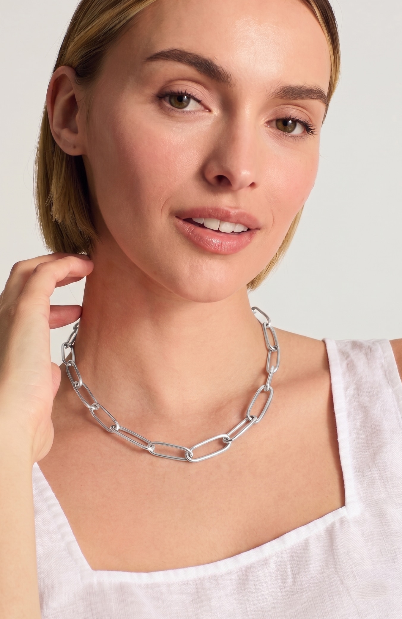 Demi-Fine Elongated Chain Necklace