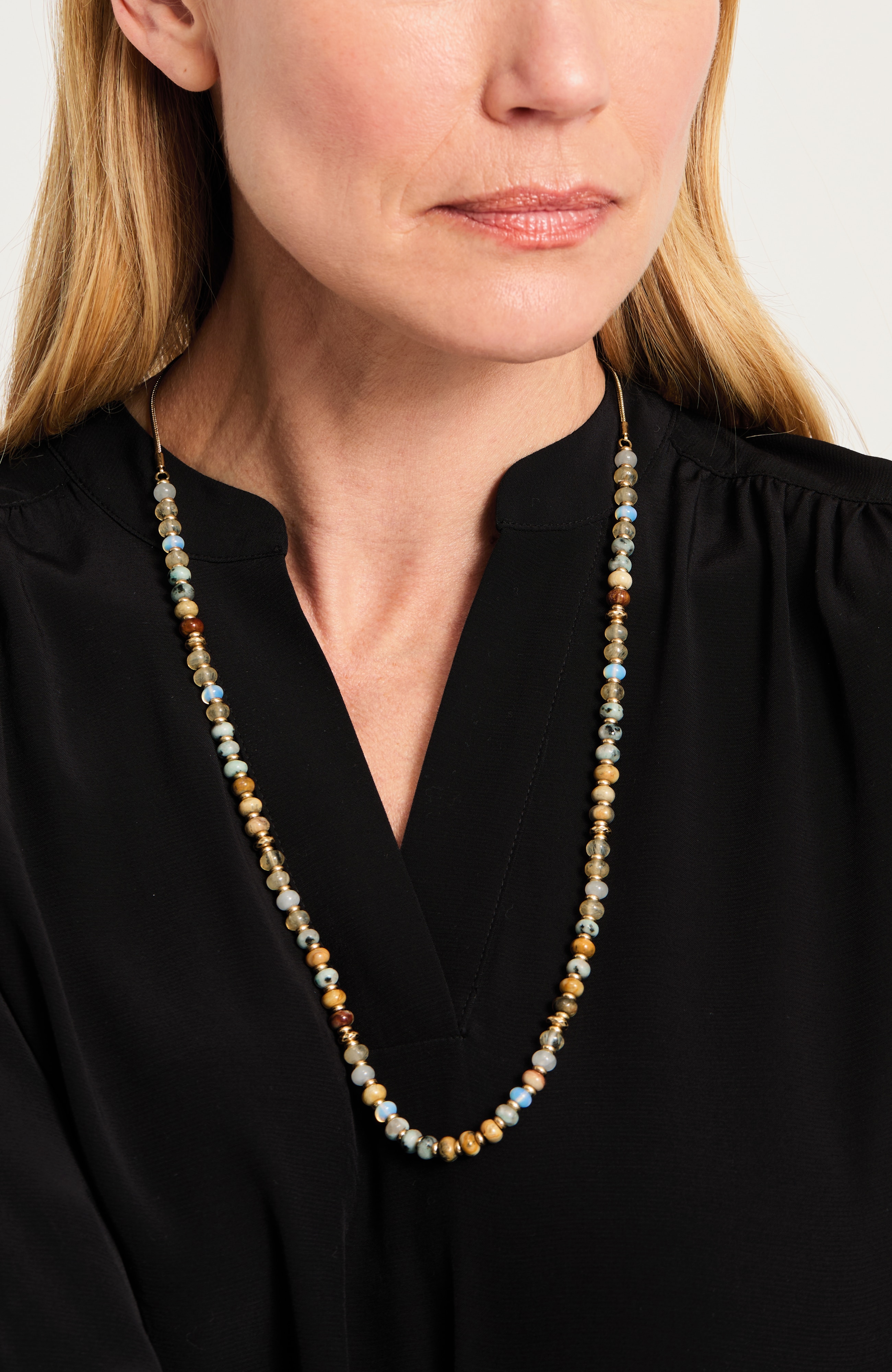 Semiprecious Agate Beaded Necklace