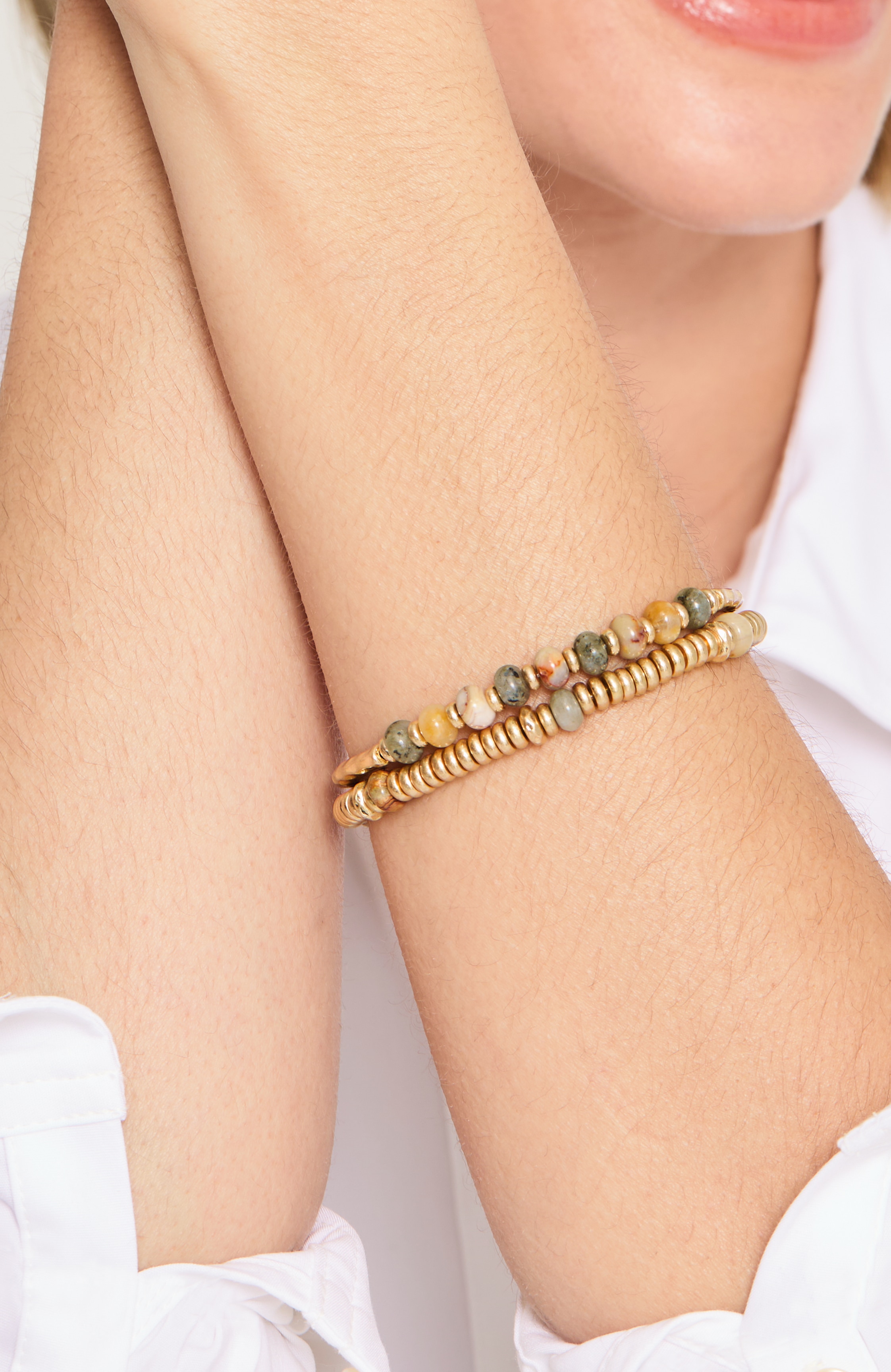 Semiprecious Agate Beaded Bracelet