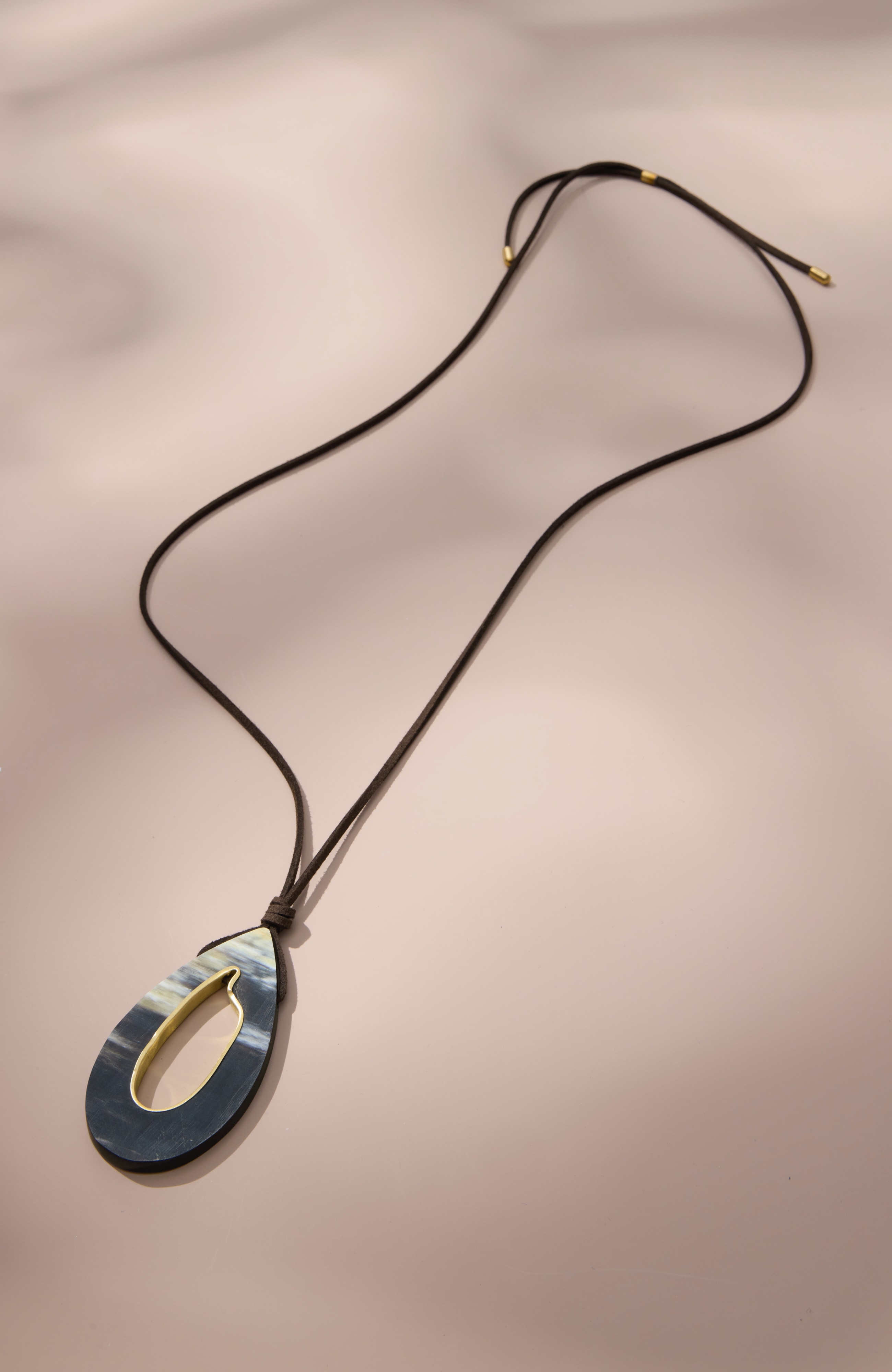 Teardrop Horn Pendant Necklace