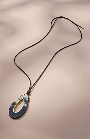 Image for Teardrop Horn Pendant Necklace
