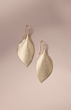 Image for Goldtone Leaf Earrings