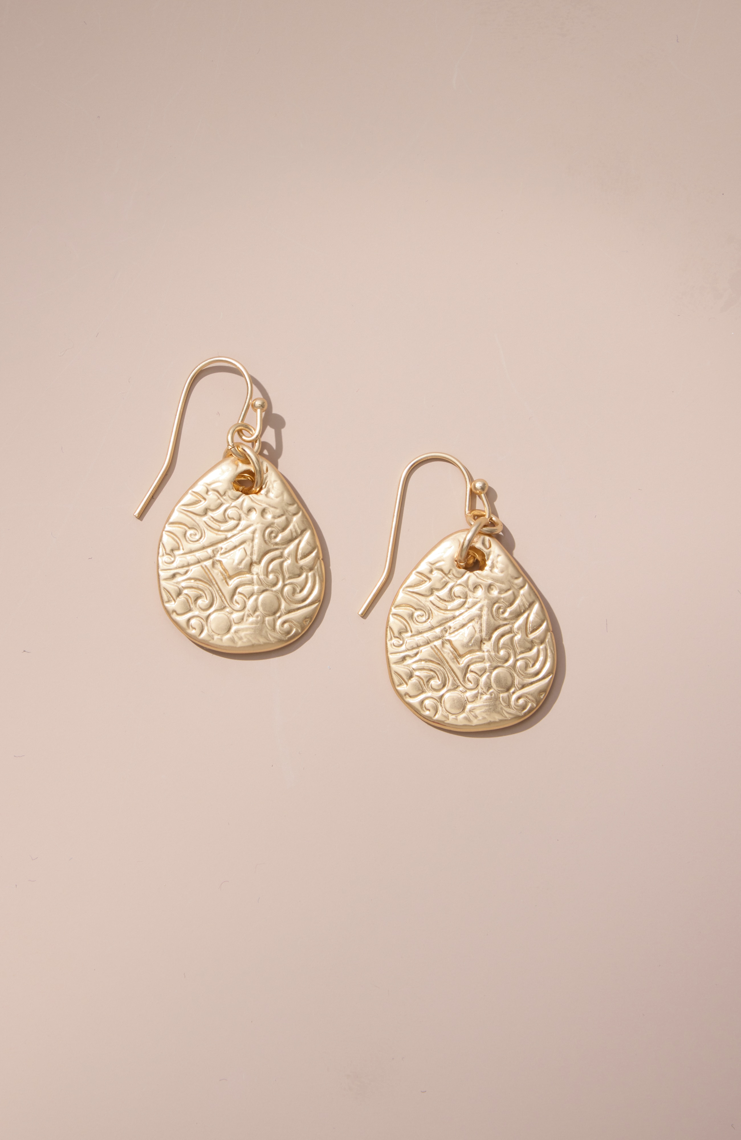 Goldtone Hammered Coin Earrings